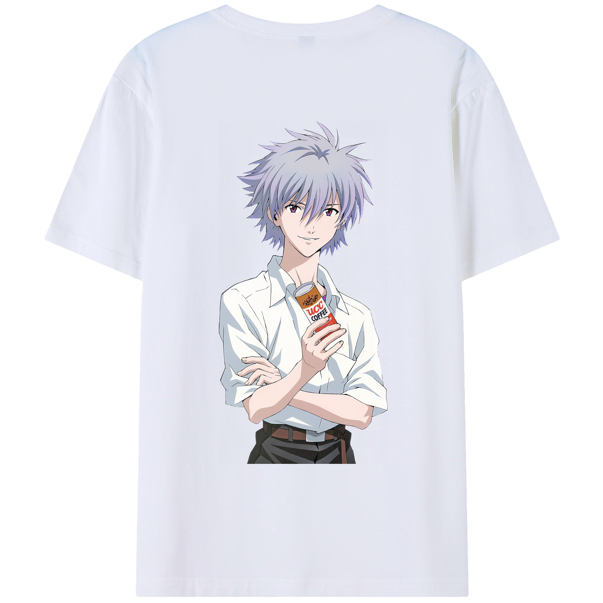 （画像用） EVA 新世紀エヴァンゲリオン 綿100％ メンズ半袖Tシャツ（バックプリント） 通気性