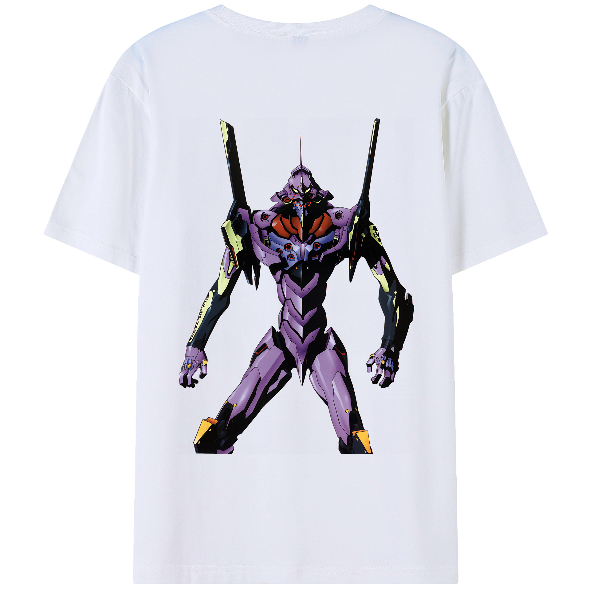 （画像用） EVA 新世紀エヴァンゲリオン 綿100％ メンズ半袖Tシャツ（バックプリント） 通気性