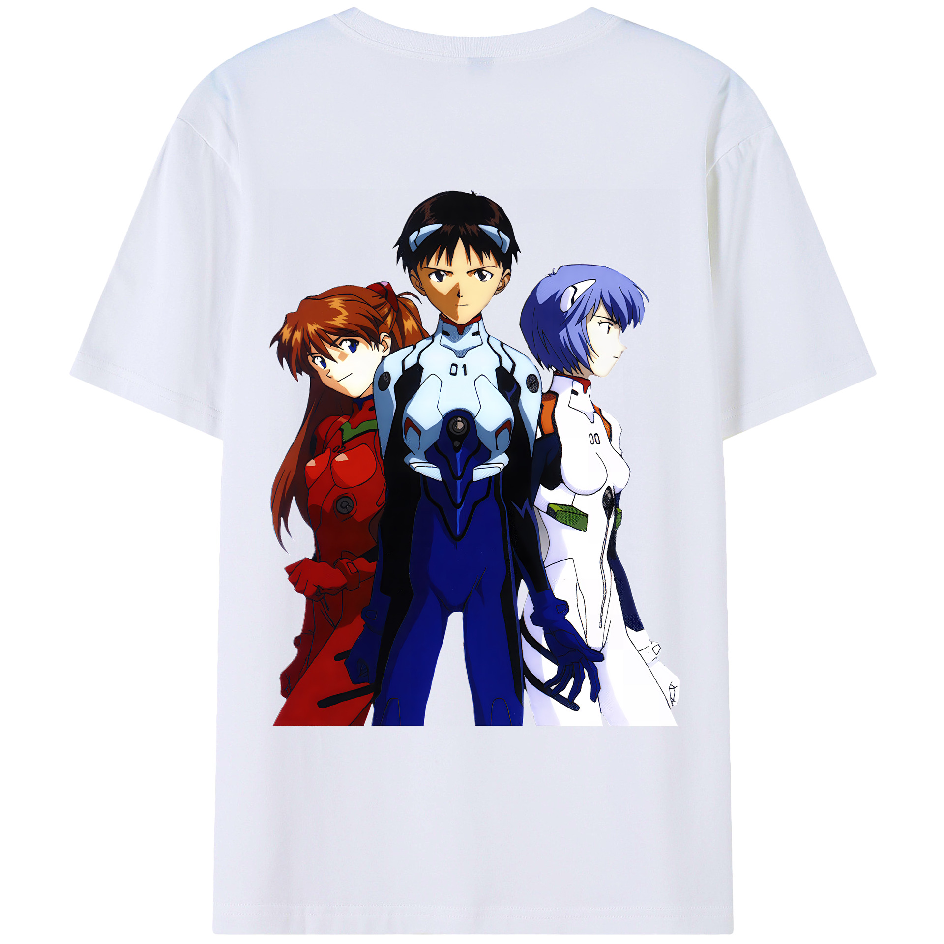 （画像用） EVA 新世紀エヴァンゲリオン 綿100％ メンズ半袖Tシャツ（バックプリント） 通気性