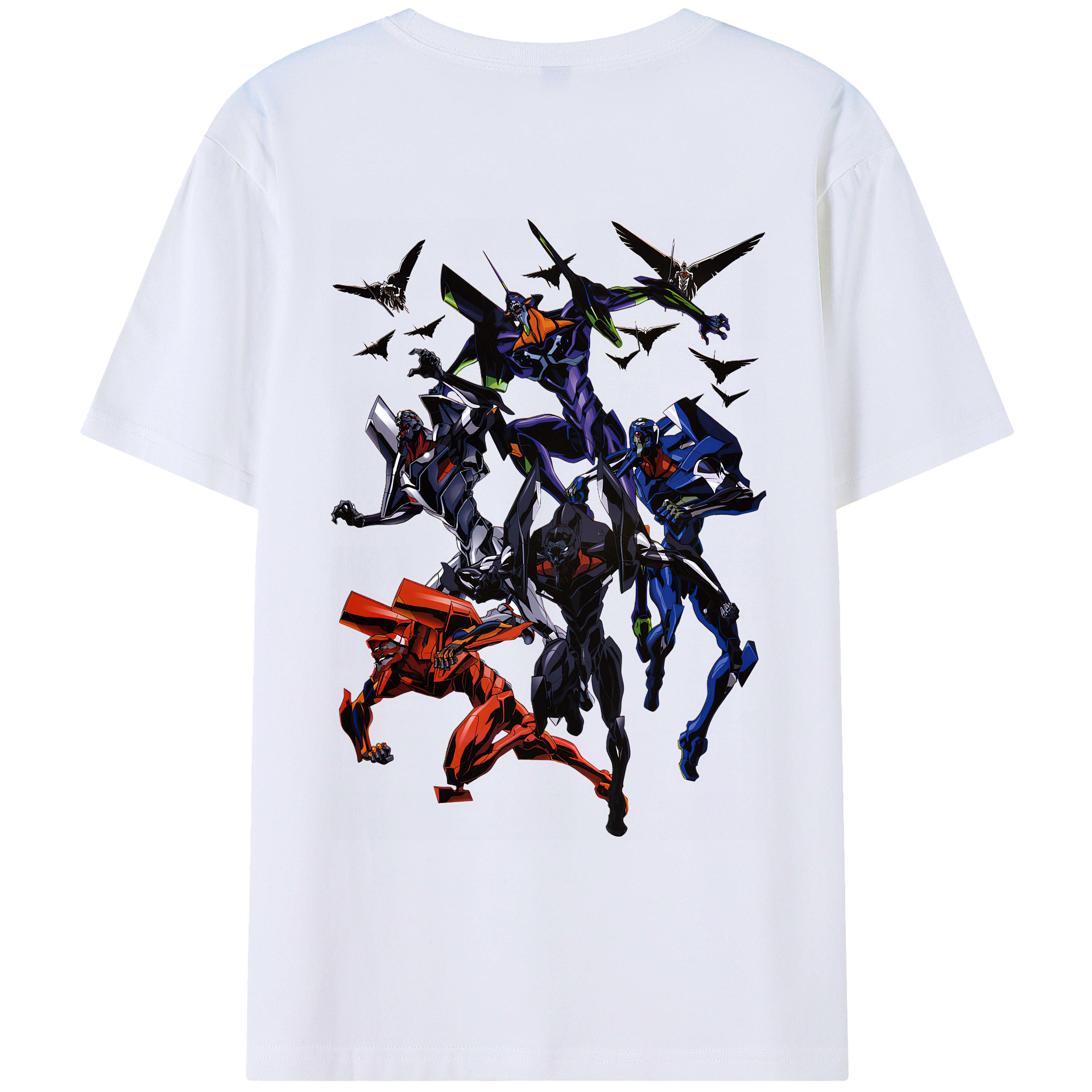 （画像用） EVA 新世紀エヴァンゲリオン 綿100％ メンズ半袖Tシャツ（バックプリント） 通気性