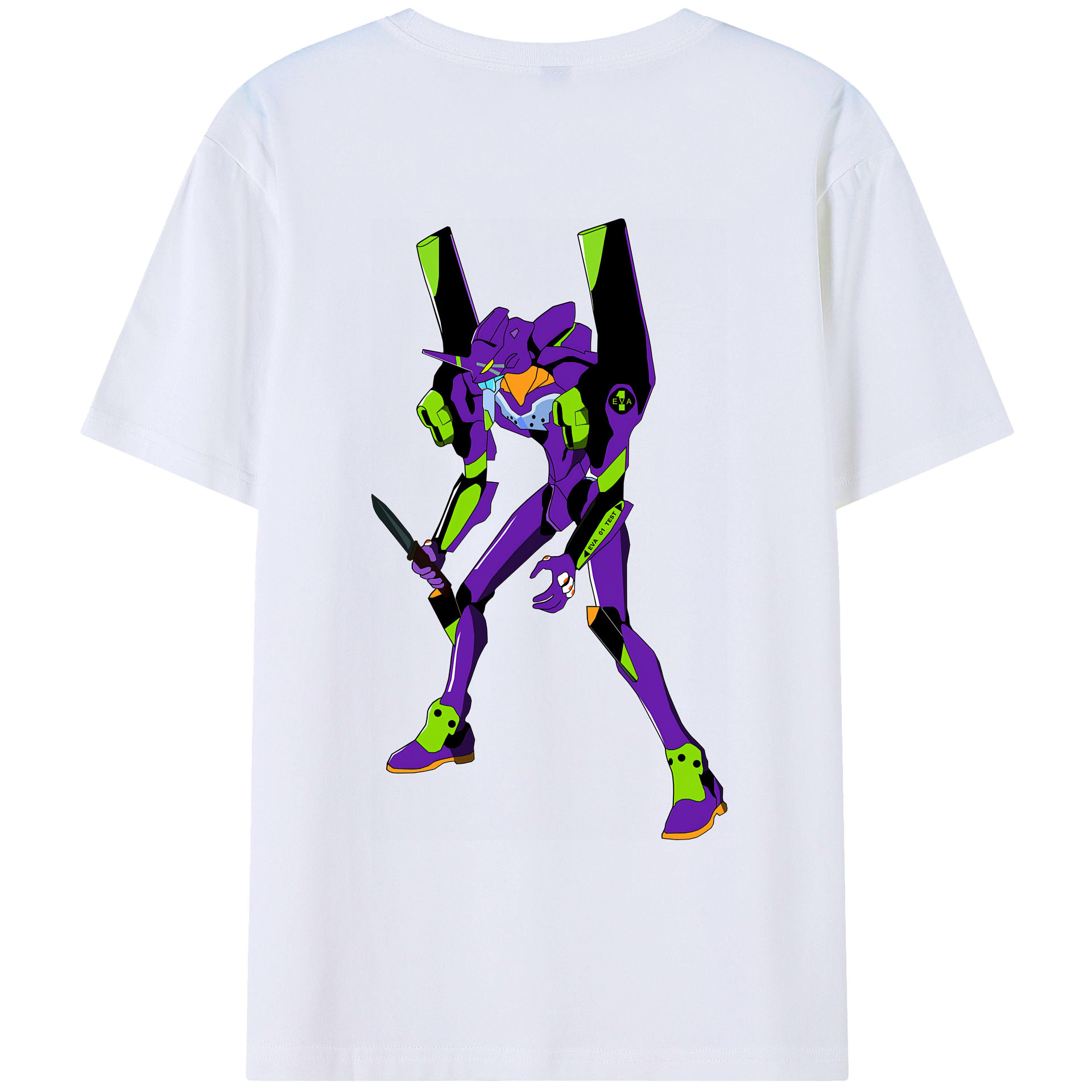 （画像用） EVA 新世紀エヴァンゲリオン 綿100％ メンズ半袖Tシャツ（バックプリント） 通気性
