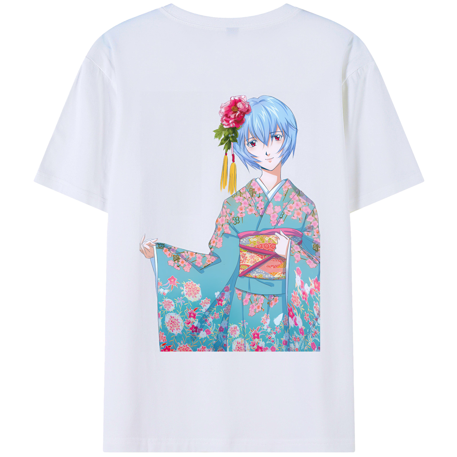 （画像用） EVA 新世紀エヴァンゲリオン 綿100％ メンズ半袖Tシャツ（バックプリント） 通気性