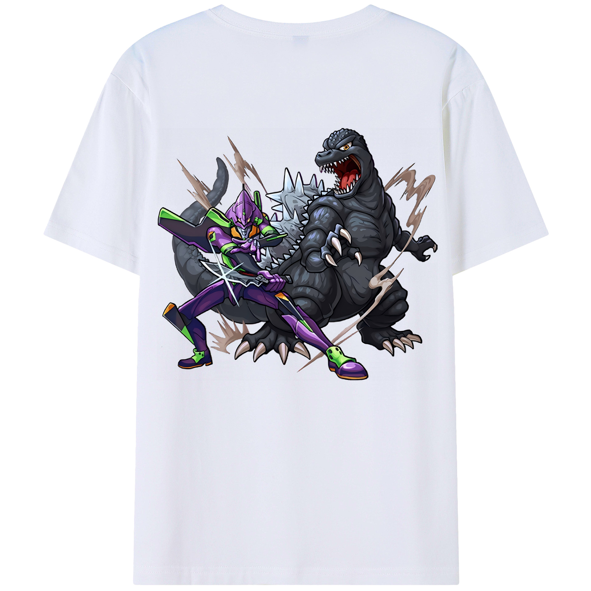 （画像用） EVA 新世紀エヴァンゲリオン 綿100％ メンズ半袖Tシャツ（バックプリント） 通気性