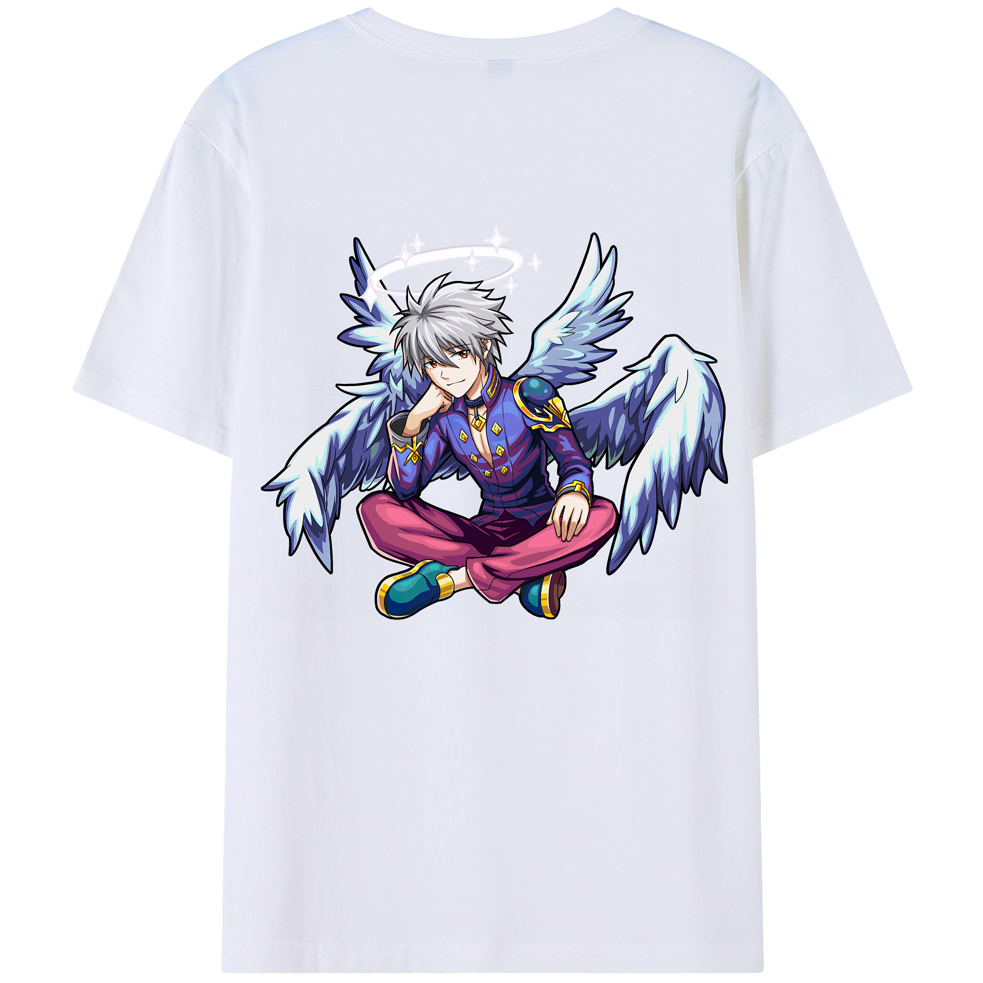（画像用） EVA 新世紀エヴァンゲリオン 綿100％ メンズ半袖Tシャツ（バックプリント） 通気性
