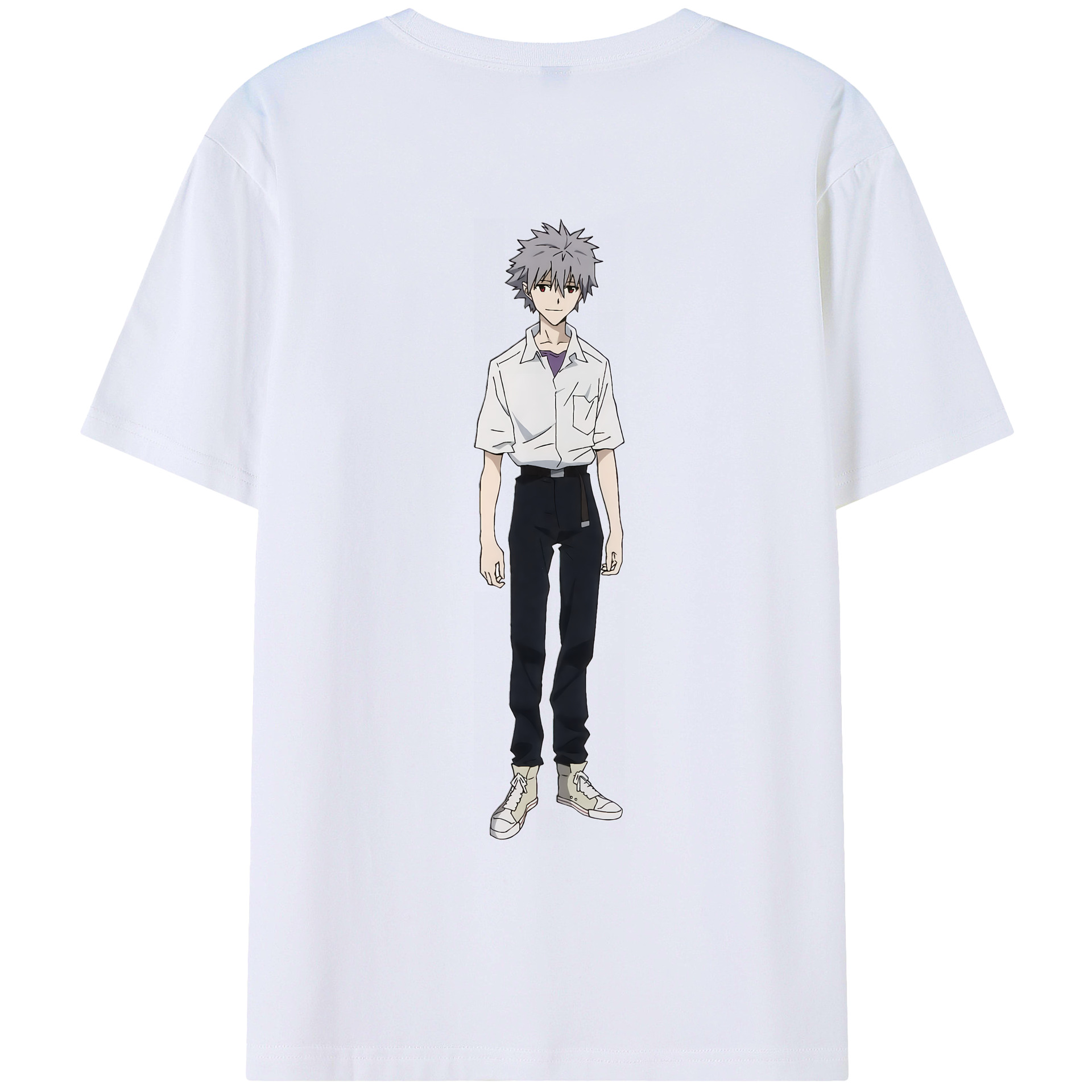 （画像用） EVA 新世紀エヴァンゲリオン 綿100％ メンズ半袖Tシャツ（バックプリント） 通気性