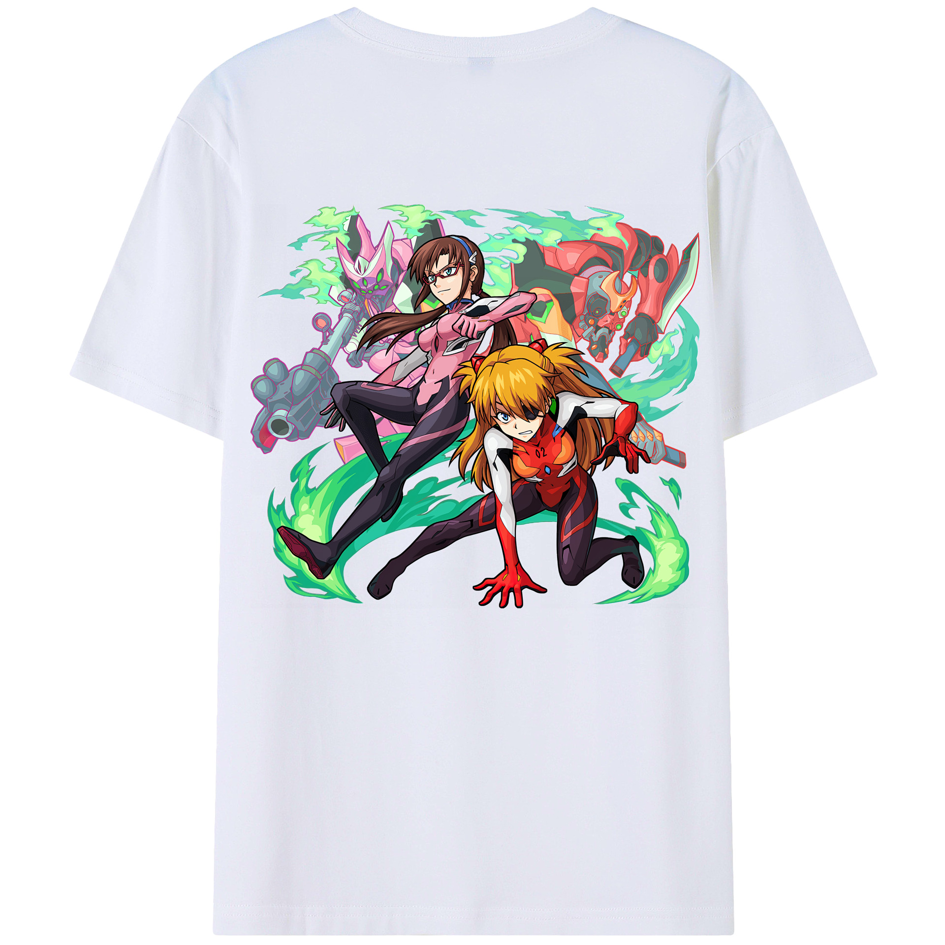 （画像用） EVA 新世紀エヴァンゲリオン 綿100％ メンズ半袖Tシャツ（バックプリント） 通気性