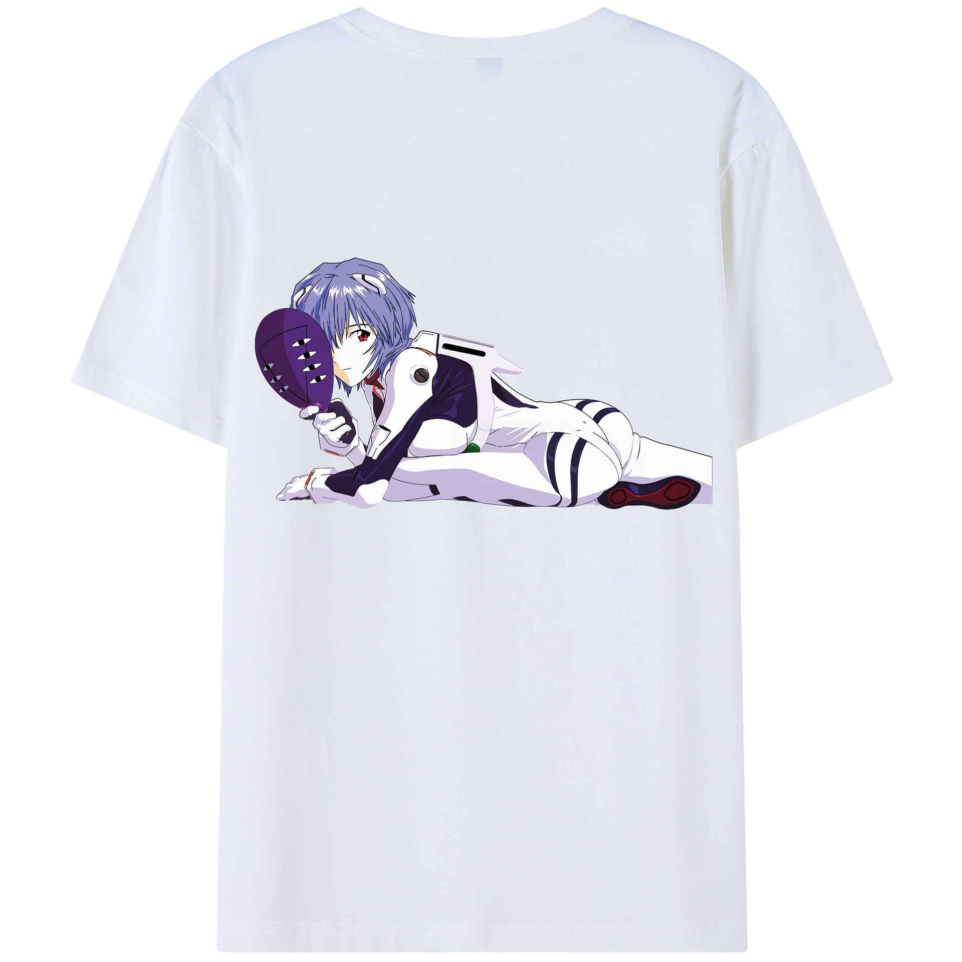 （画像用） EVA 新世紀エヴァンゲリオン 綿100％ メンズ半袖Tシャツ（バックプリント） 通気性