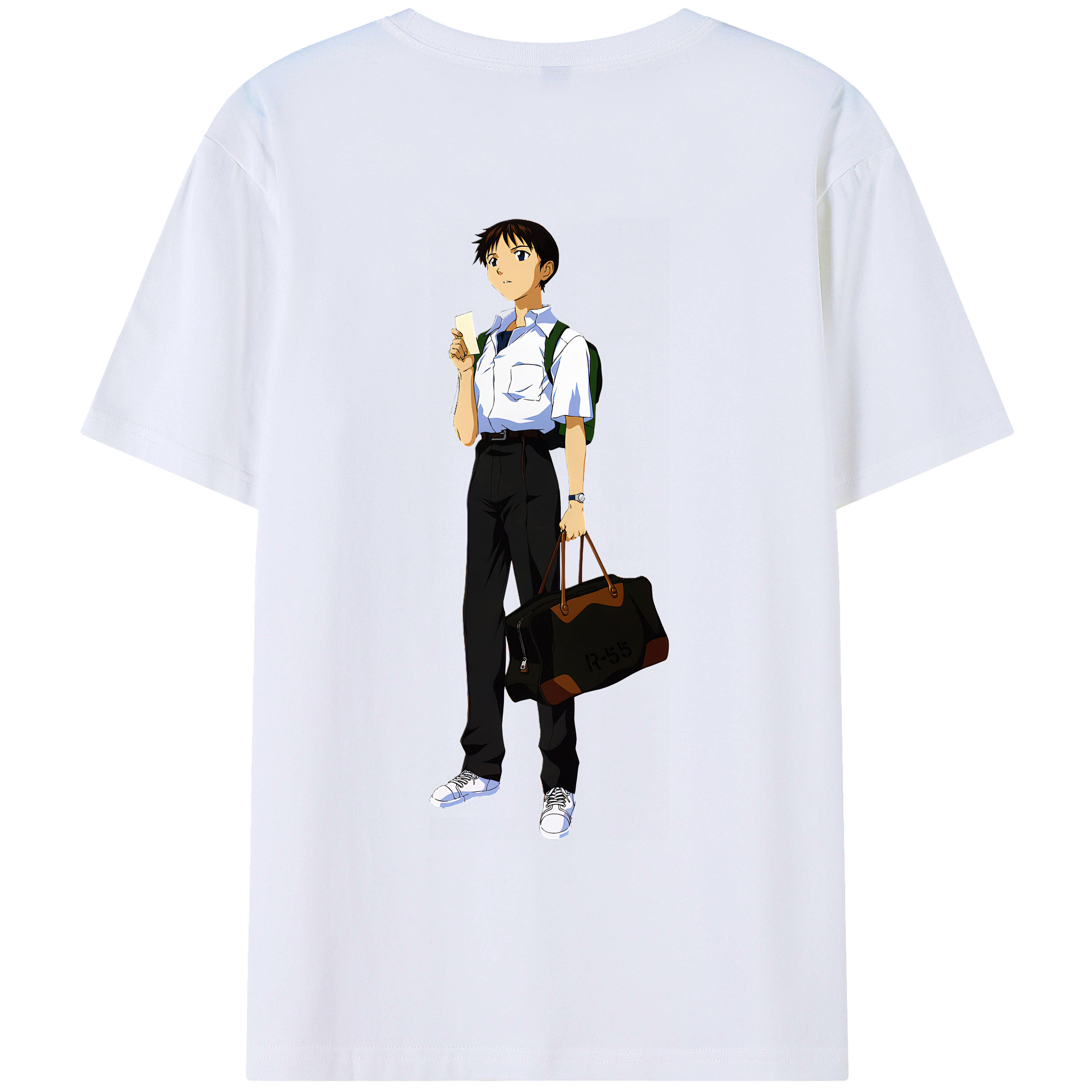 （画像用） EVA 新世紀エヴァンゲリオン 綿100％ メンズ半袖Tシャツ（バックプリント） 通気性