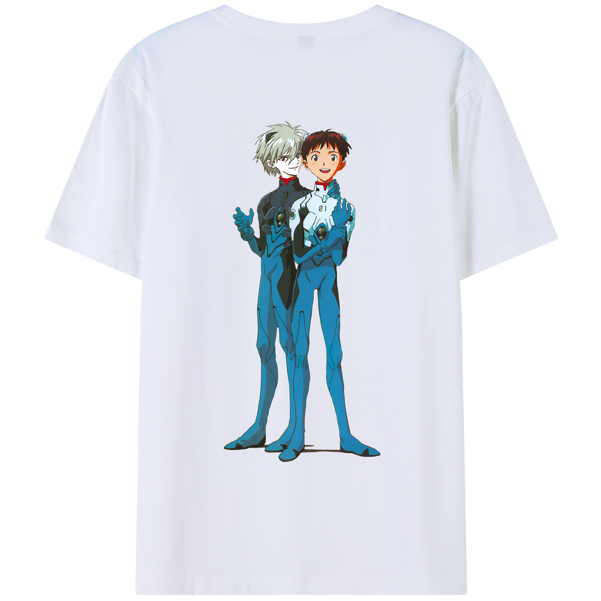 （画像用） EVA 新世紀エヴァンゲリオン 綿100％ メンズ半袖Tシャツ（バックプリント） 通気性