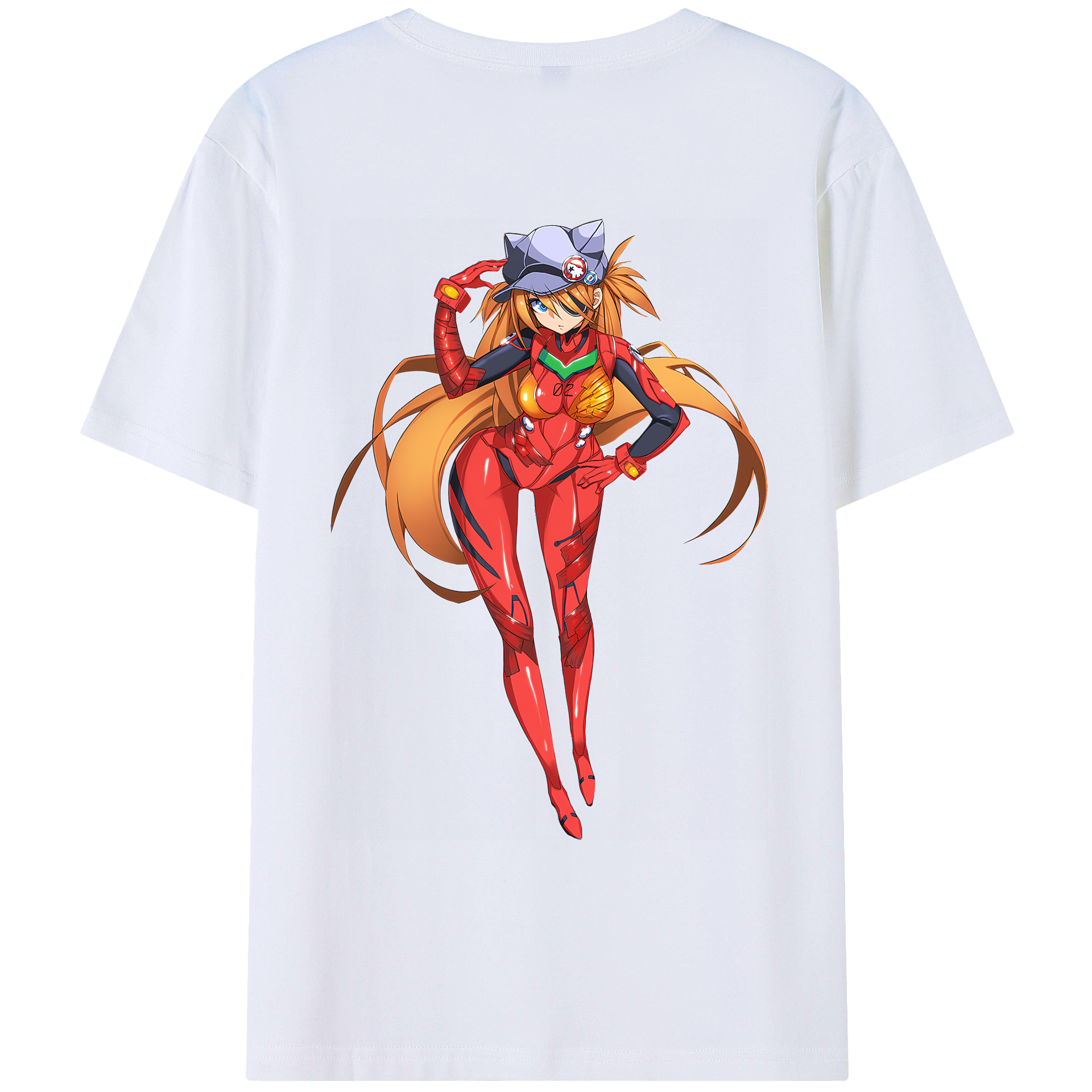 （画像用） EVA 新世紀エヴァンゲリオン 綿100％ メンズ半袖Tシャツ（バックプリント） 通気性