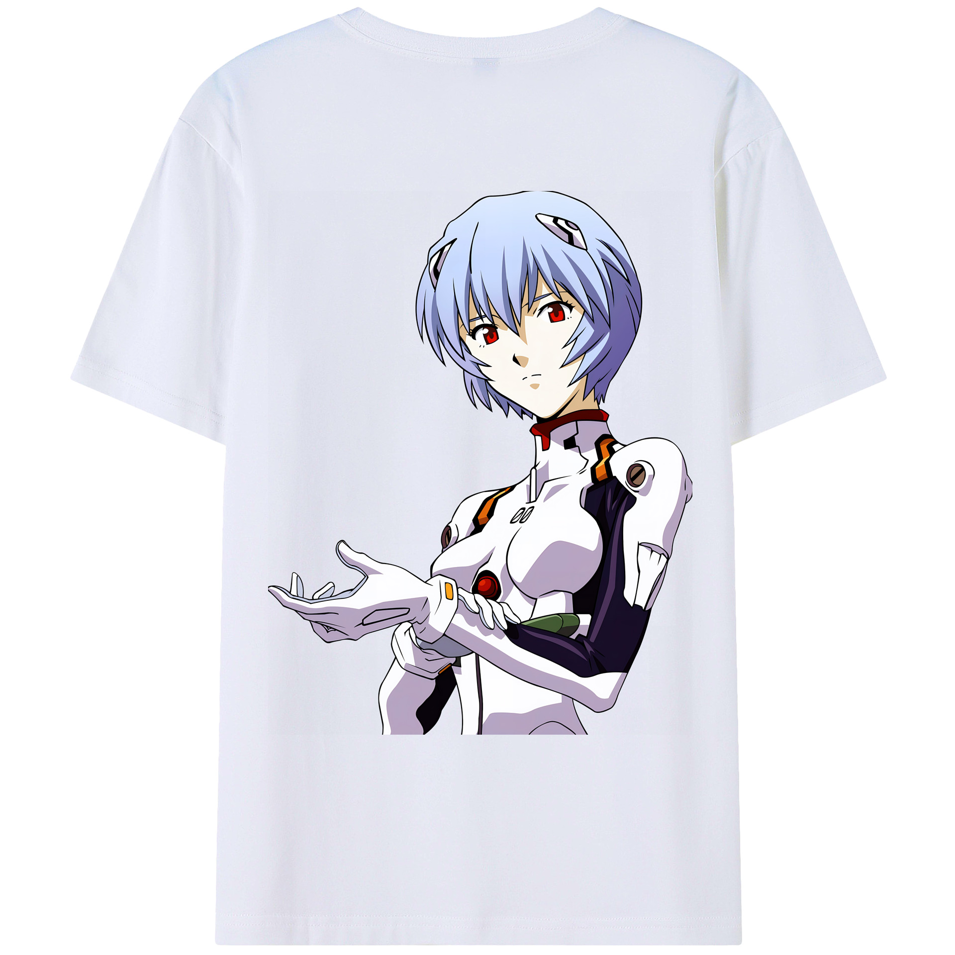 （画像用） EVA 新世紀エヴァンゲリオン 綿100％ メンズ半袖Tシャツ（バックプリント） 通気性