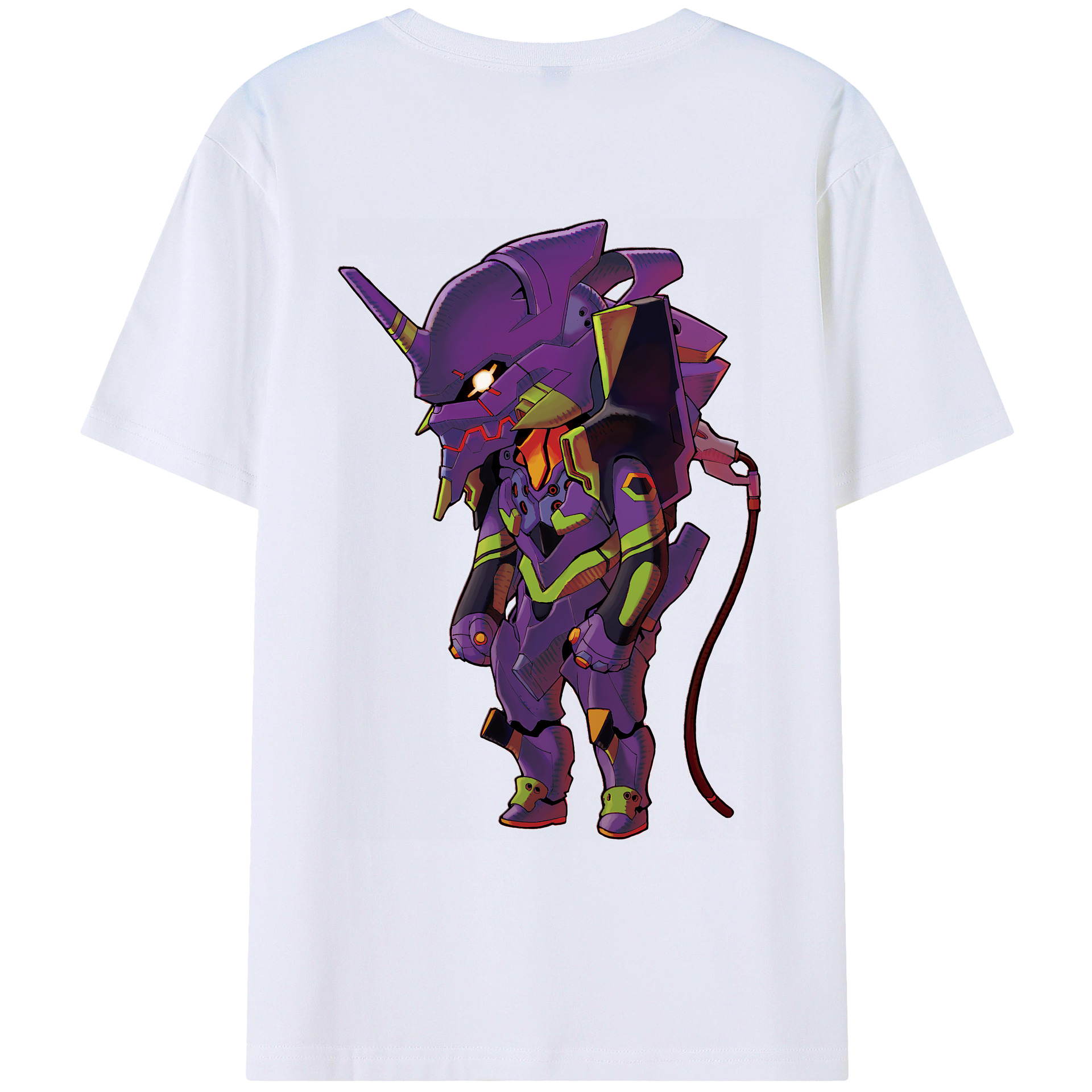 （画像用） EVA 新世紀エヴァンゲリオン 綿100％ メンズ半袖Tシャツ（バックプリント） 通気性