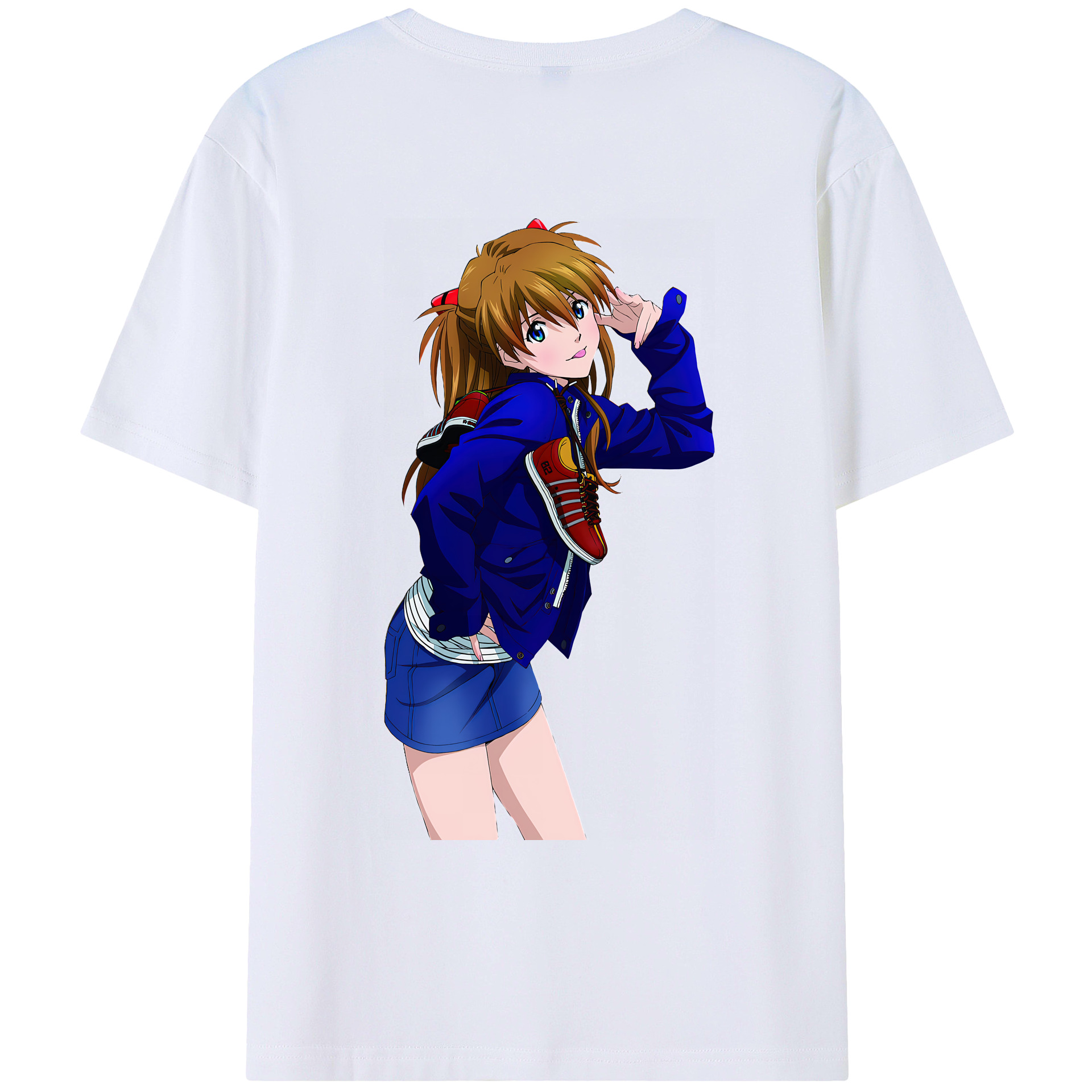 （画像用） EVA 新世紀エヴァンゲリオン 綿100％ メンズ半袖Tシャツ（バックプリント） 通気性
