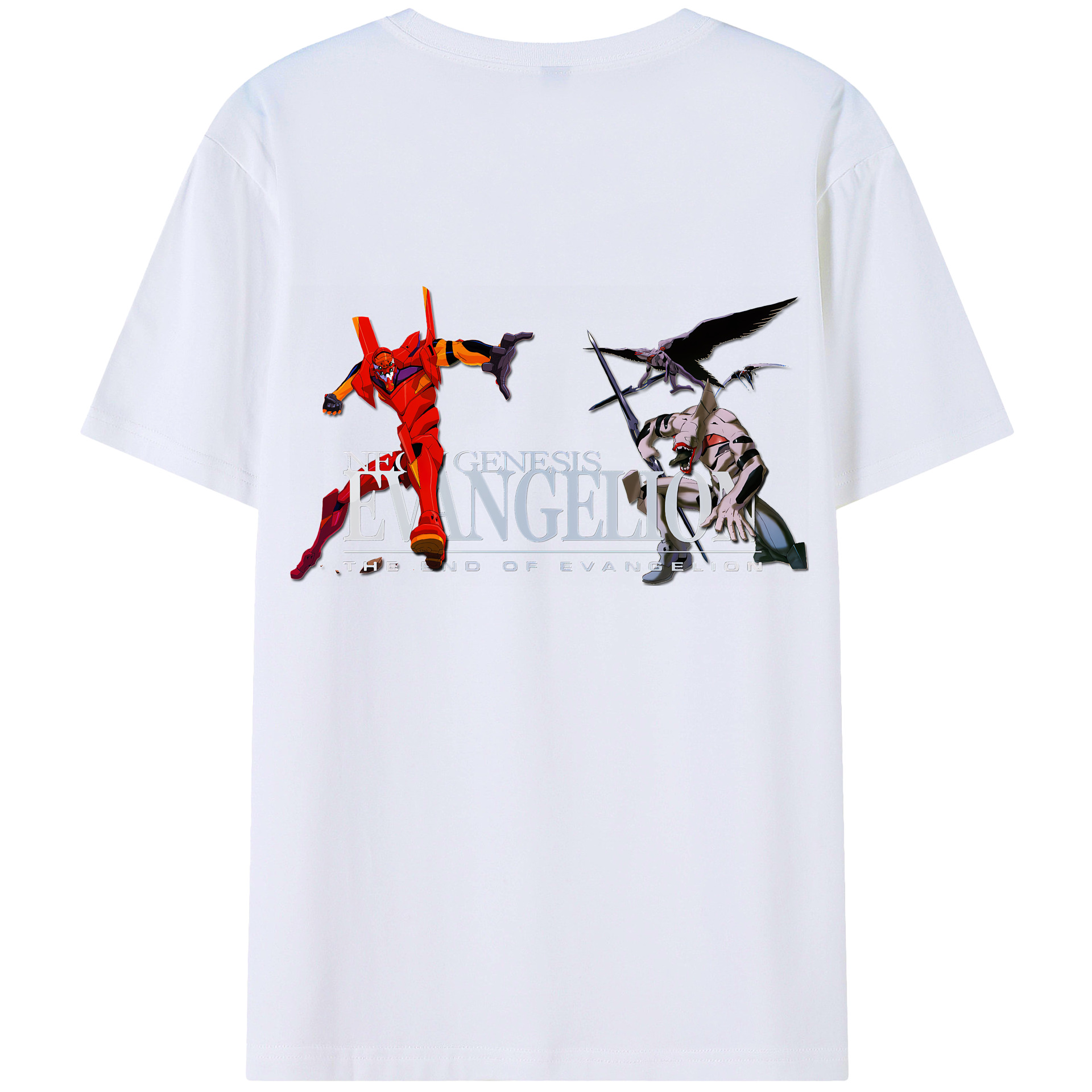 （画像用） EVA 新世紀エヴァンゲリオン 綿100％ メンズ半袖Tシャツ（バックプリント） 通気性