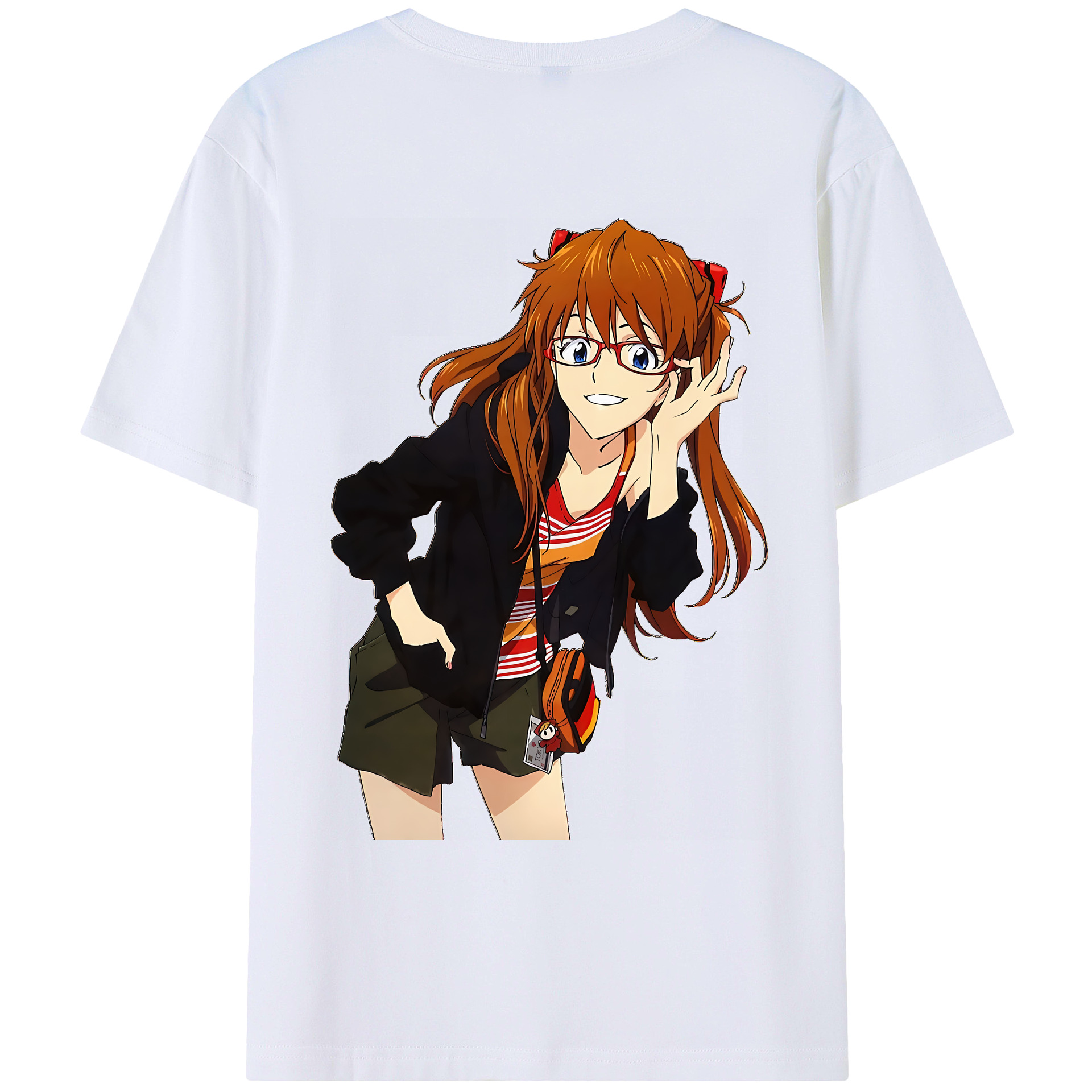 （画像用） EVA 新世紀エヴァンゲリオン 綿100％ メンズ半袖Tシャツ（バックプリント） 通気性