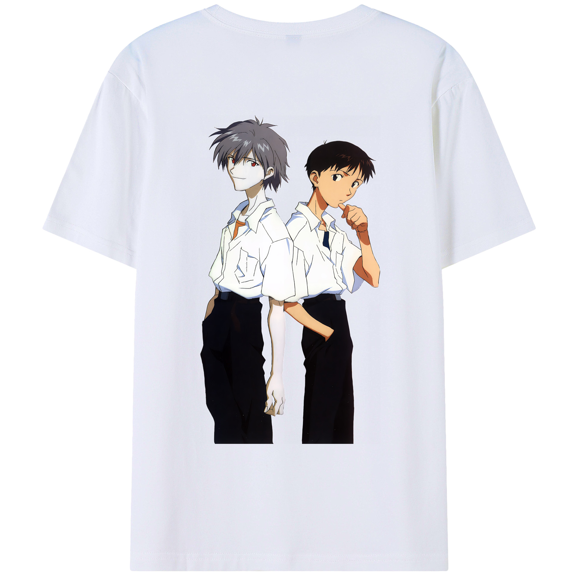 （画像用） EVA 新世紀エヴァンゲリオン 綿100％ メンズ半袖Tシャツ（バックプリント） 通気性