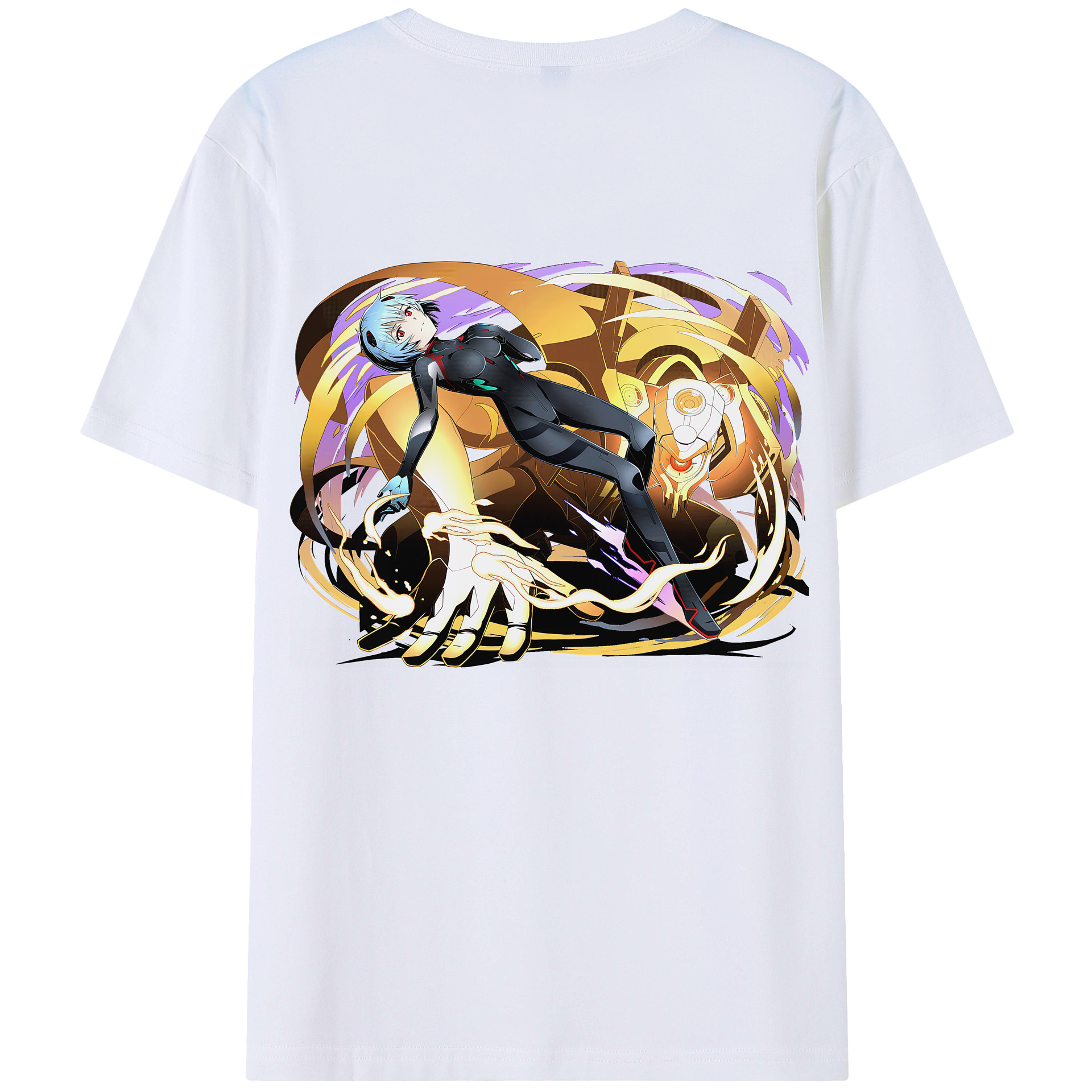 （画像用） EVA 新世紀エヴァンゲリオン 綿100％ メンズ半袖Tシャツ（バックプリント） 通気性