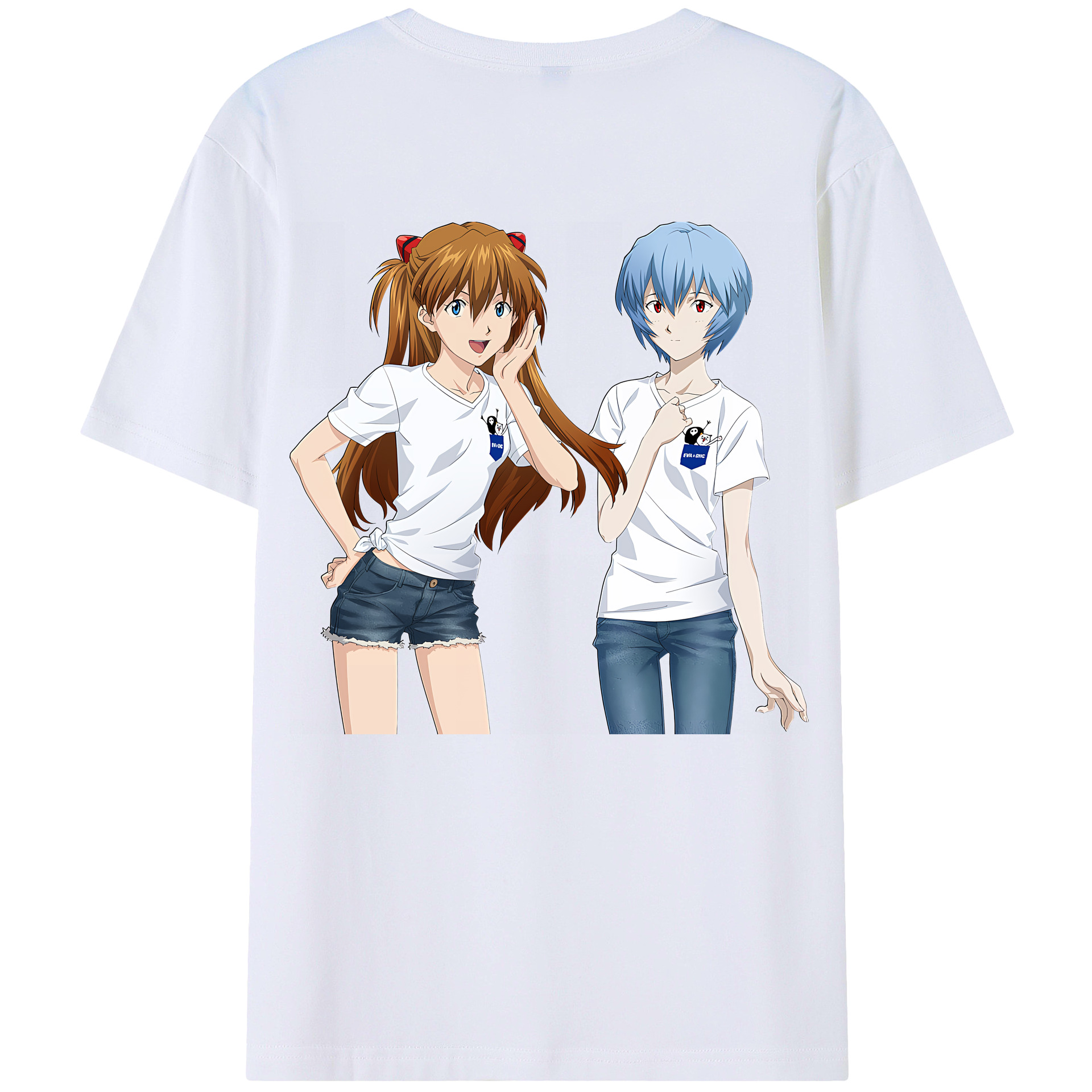 （画像用） EVA 新世紀エヴァンゲリオン 綿100％ メンズ半袖Tシャツ（バックプリント） 通気性