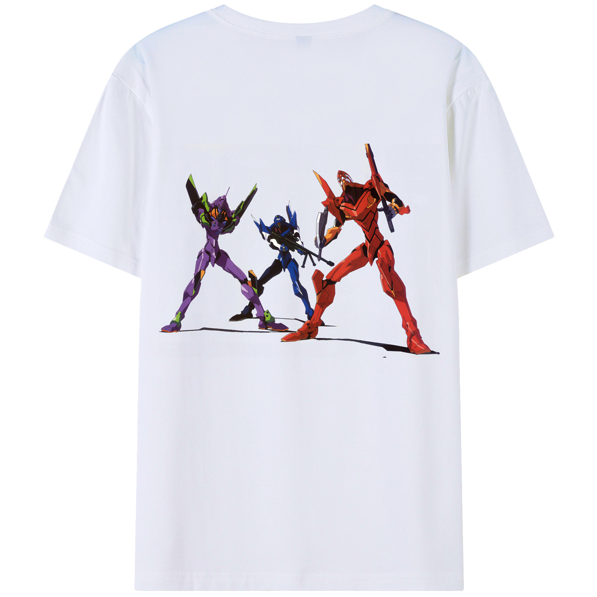 （画像用） EVA 新世紀エヴァンゲリオン 綿100％ メンズ半袖Tシャツ（バックプリント） 通気性