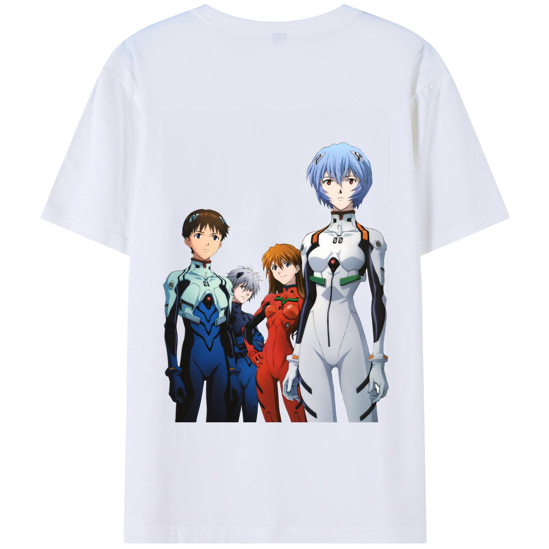 （画像用） EVA 新世紀エヴァンゲリオン 綿100％ メンズ半袖Tシャツ（バックプリント） 通気性
