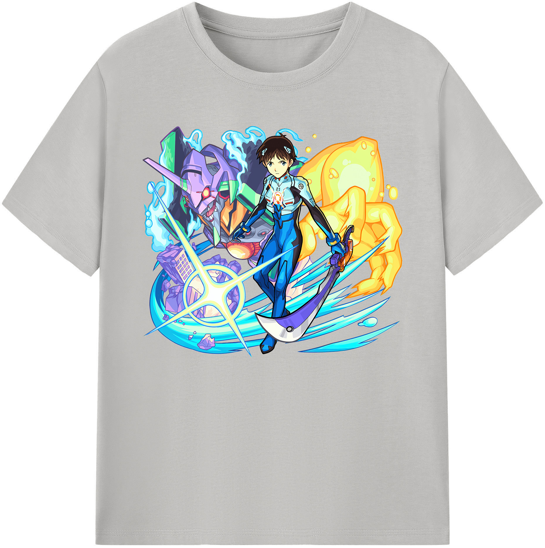 （画像用） EVA 新世紀エヴァンゲリオン 綿100％ メンズ半袖Tシャツ｜肌触りやわらか＆通気性