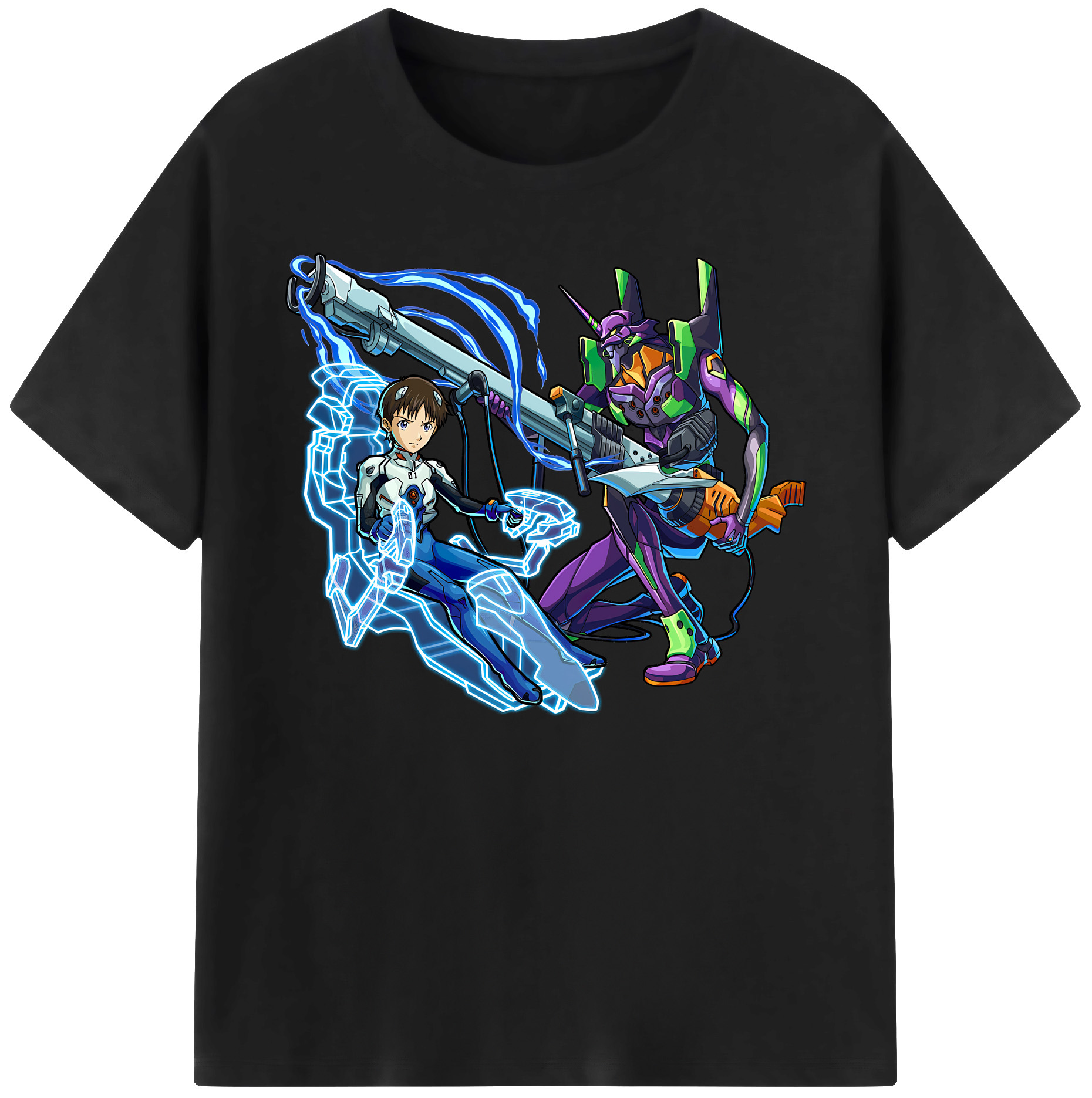 （画像用） EVA 新世紀エヴァンゲリオン 綿100％ メンズ半袖Tシャツ｜肌触りやわらか＆通気性