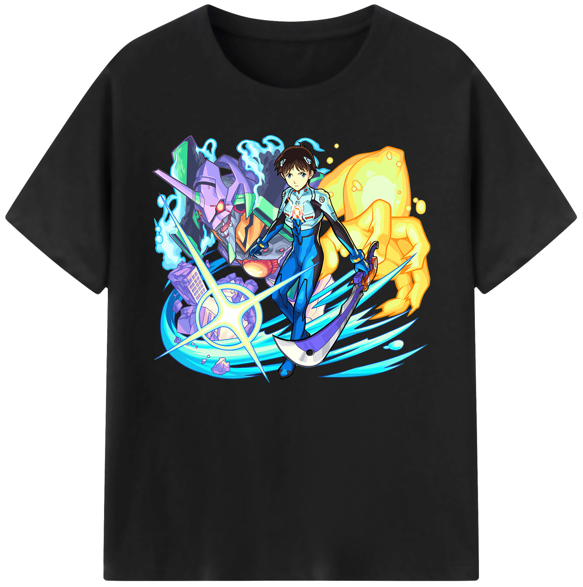 （画像用） EVA 新世紀エヴァンゲリオン 綿100％ メンズ半袖Tシャツ｜肌触りやわらか＆通気性