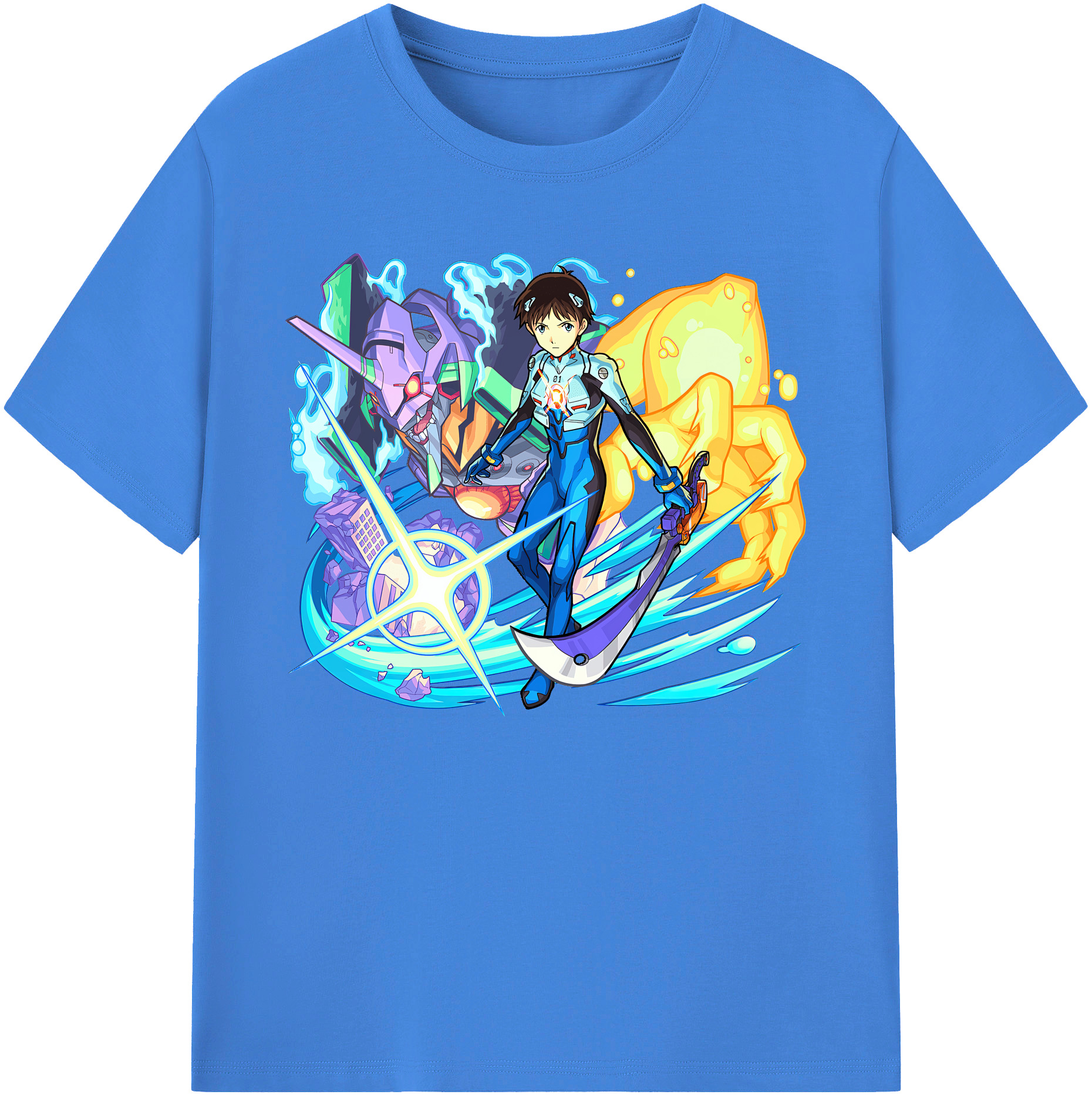 （画像用） EVA 新世紀エヴァンゲリオン 綿100％ メンズ半袖Tシャツ｜肌触りやわらか＆通気性
