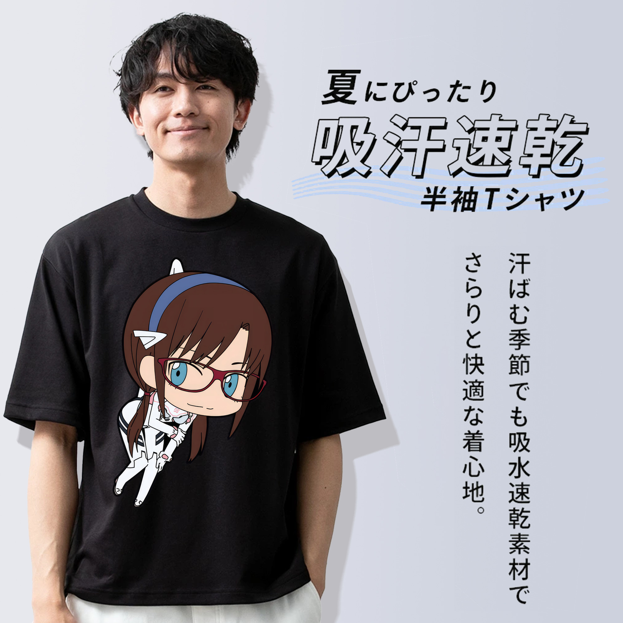 EVA 新世紀エヴァンゲリオン 綿100％ メンズ半袖Tシャツ｜肌触りやわらか＆通気性