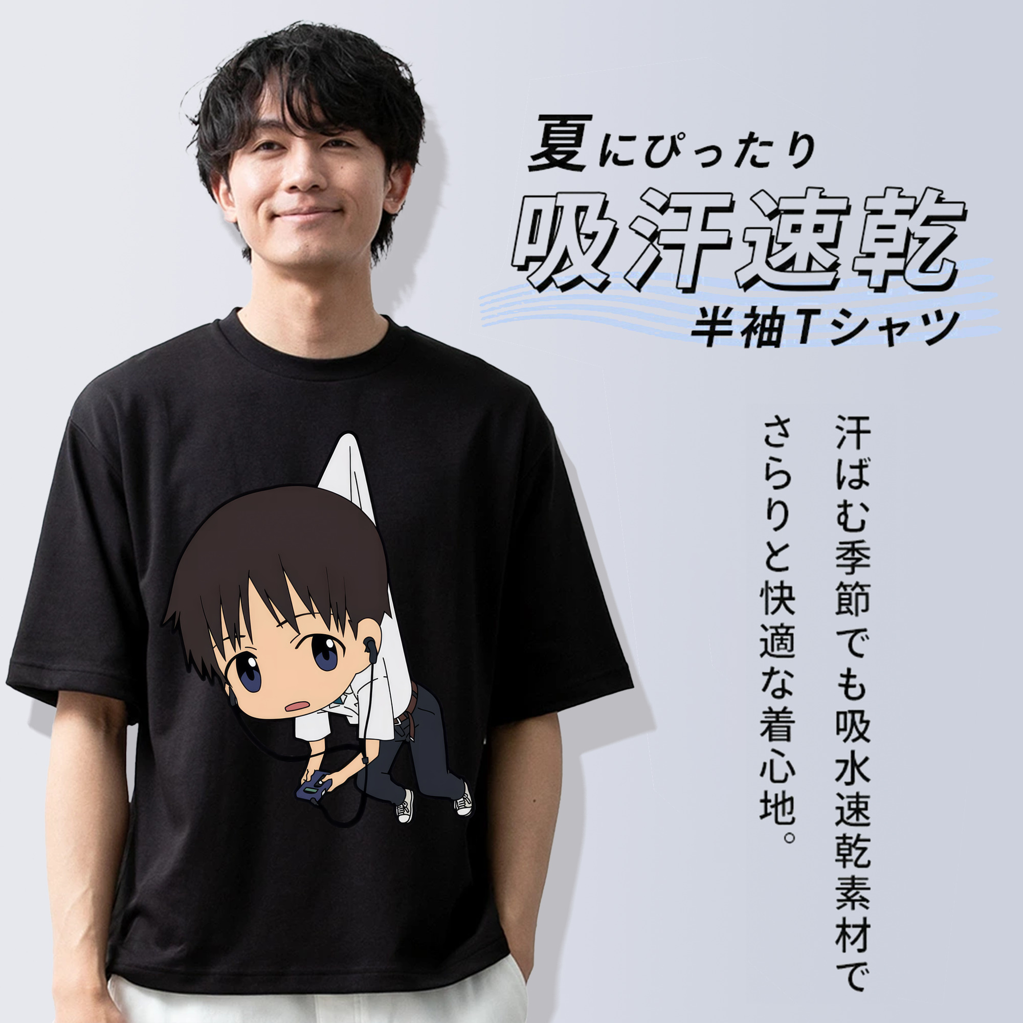 EVA 新世紀エヴァンゲリオン 綿100％ メンズ半袖Tシャツ｜肌触りやわらか＆通気性