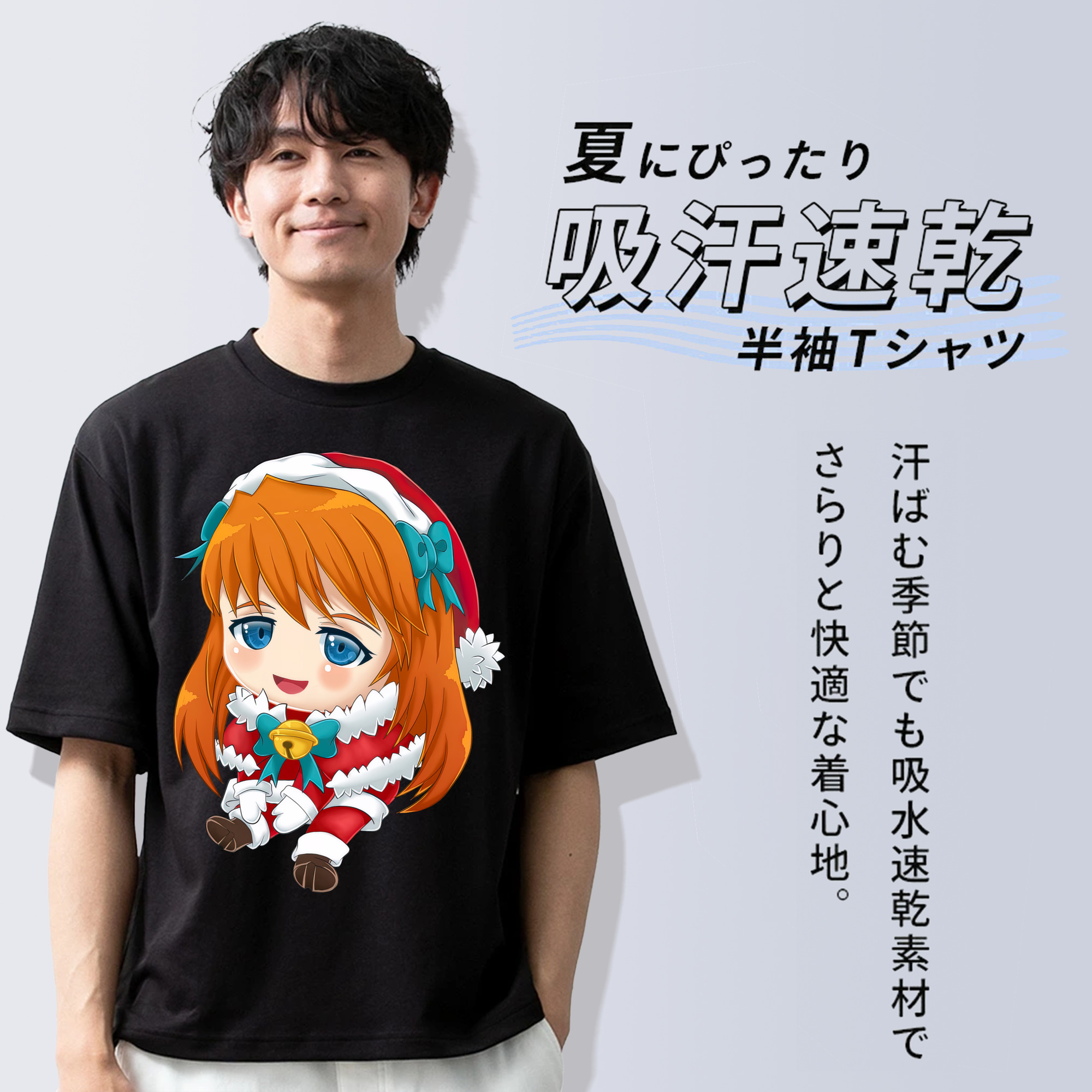 EVA 新世紀エヴァンゲリオン 綿100％ メンズ半袖Tシャツ｜肌触りやわらか＆通気性