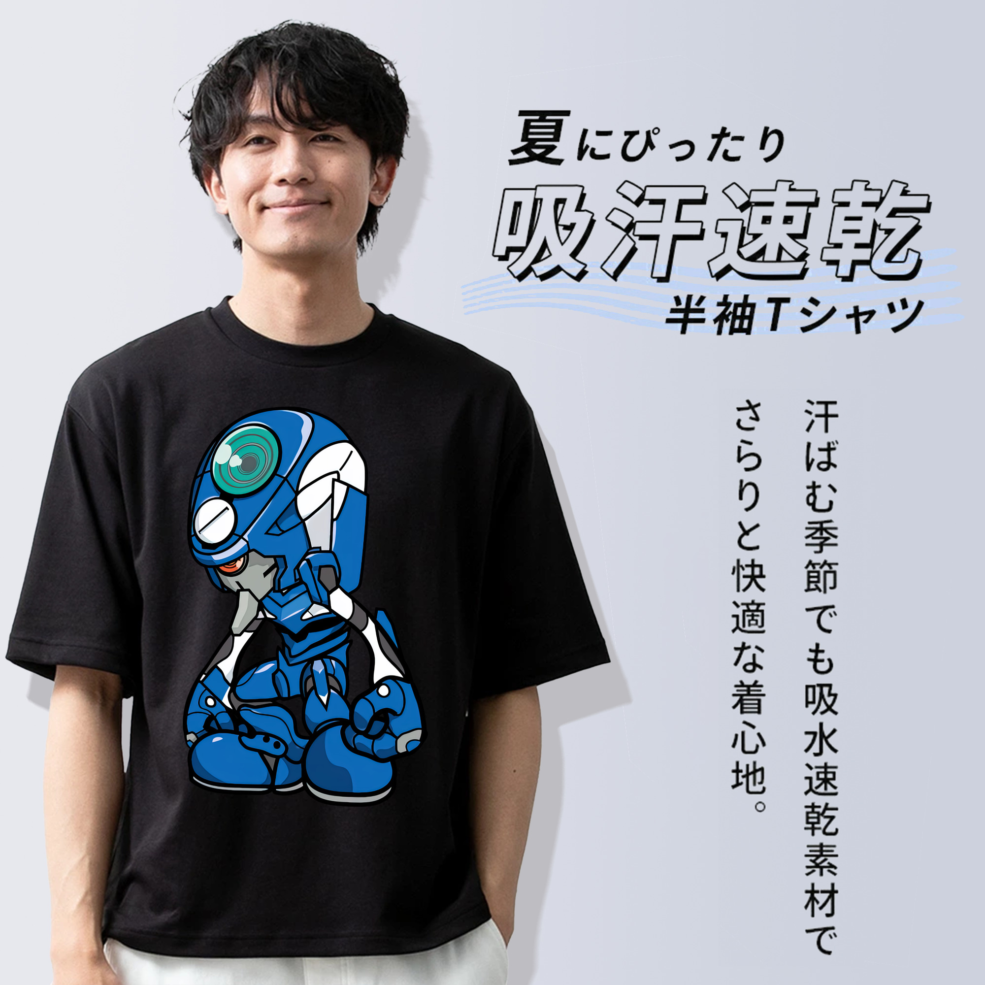 EVA 新世紀エヴァンゲリオン 綿100％ メンズ半袖Tシャツ｜肌触りやわらか＆通気性