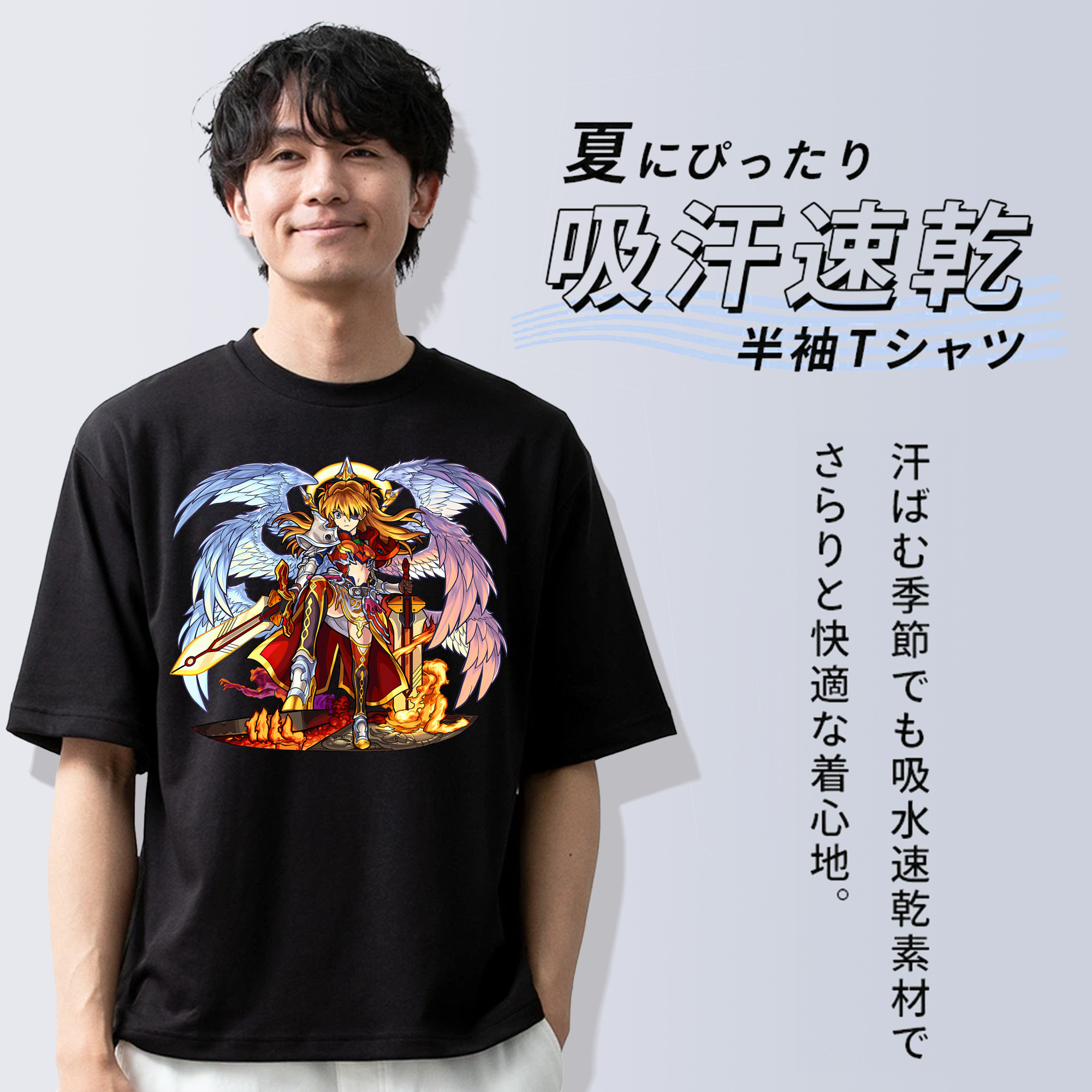EVA 新世紀エヴァンゲリオン 綿100％ メンズ半袖Tシャツ｜肌触りやわらか＆通気性