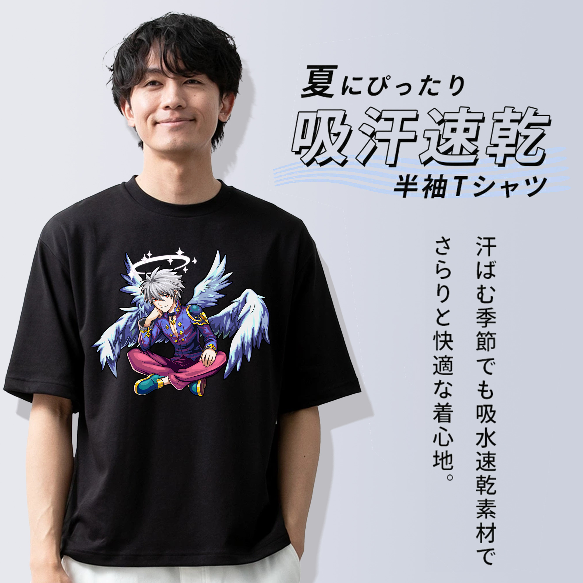 EVA 新世紀エヴァンゲリオン 綿100％ メンズ半袖Tシャツ｜肌触りやわらか＆通気性