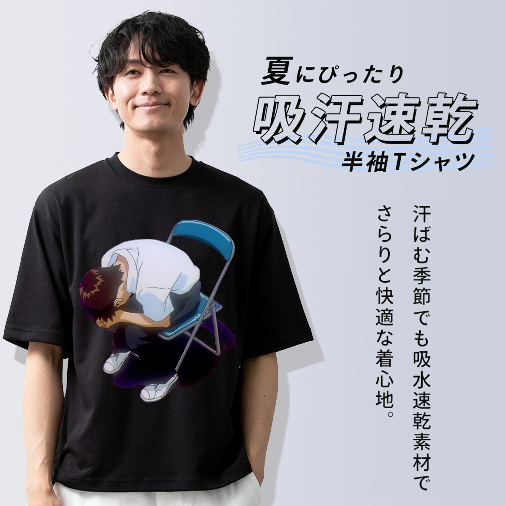 EVA 新世紀エヴァンゲリオン 綿100％ メンズ半袖Tシャツ｜肌触りやわらか＆通気性
