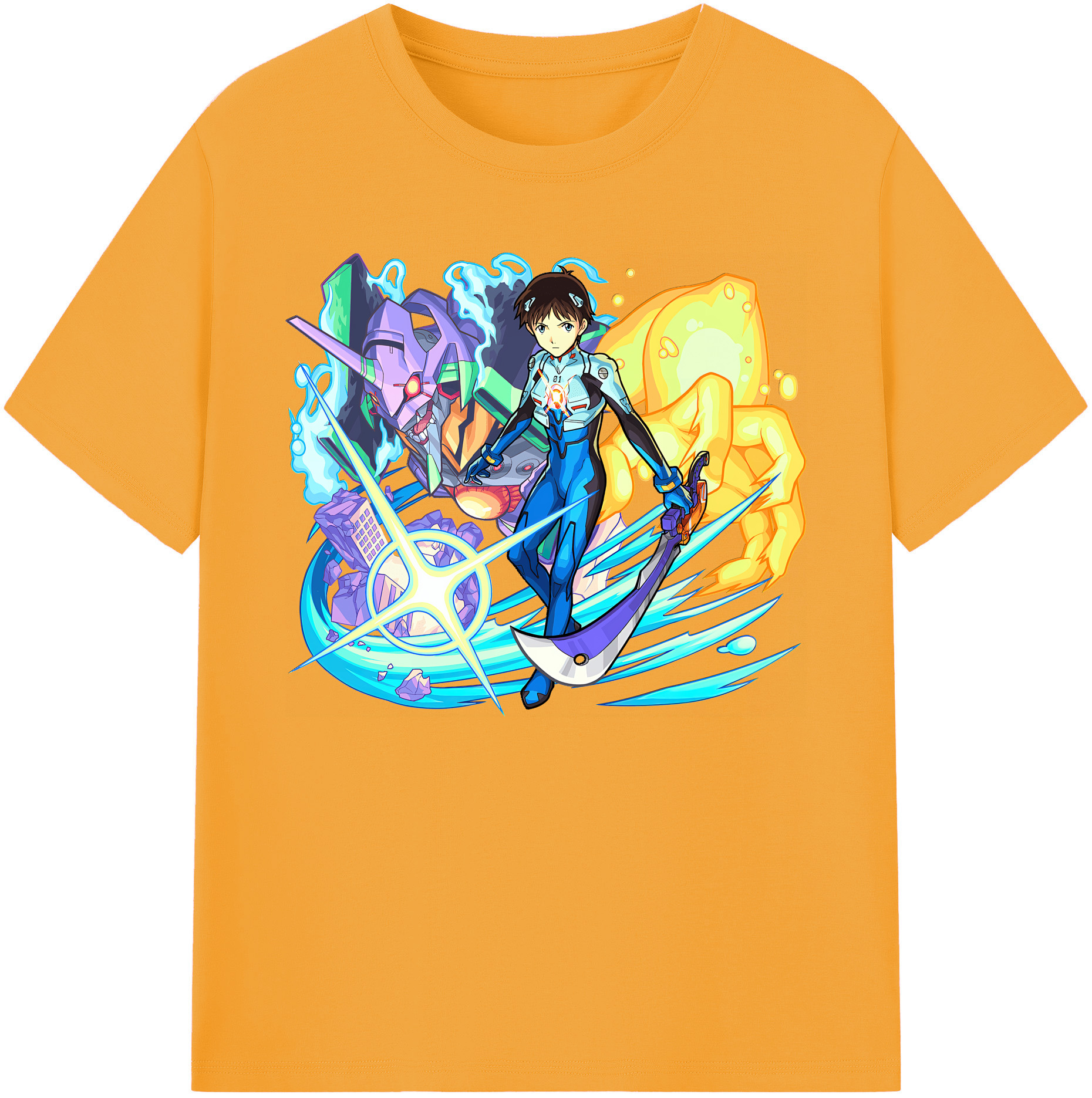 （画像用） EVA 新世紀エヴァンゲリオン 綿100％ メンズ半袖Tシャツ｜肌触りやわらか＆通気性