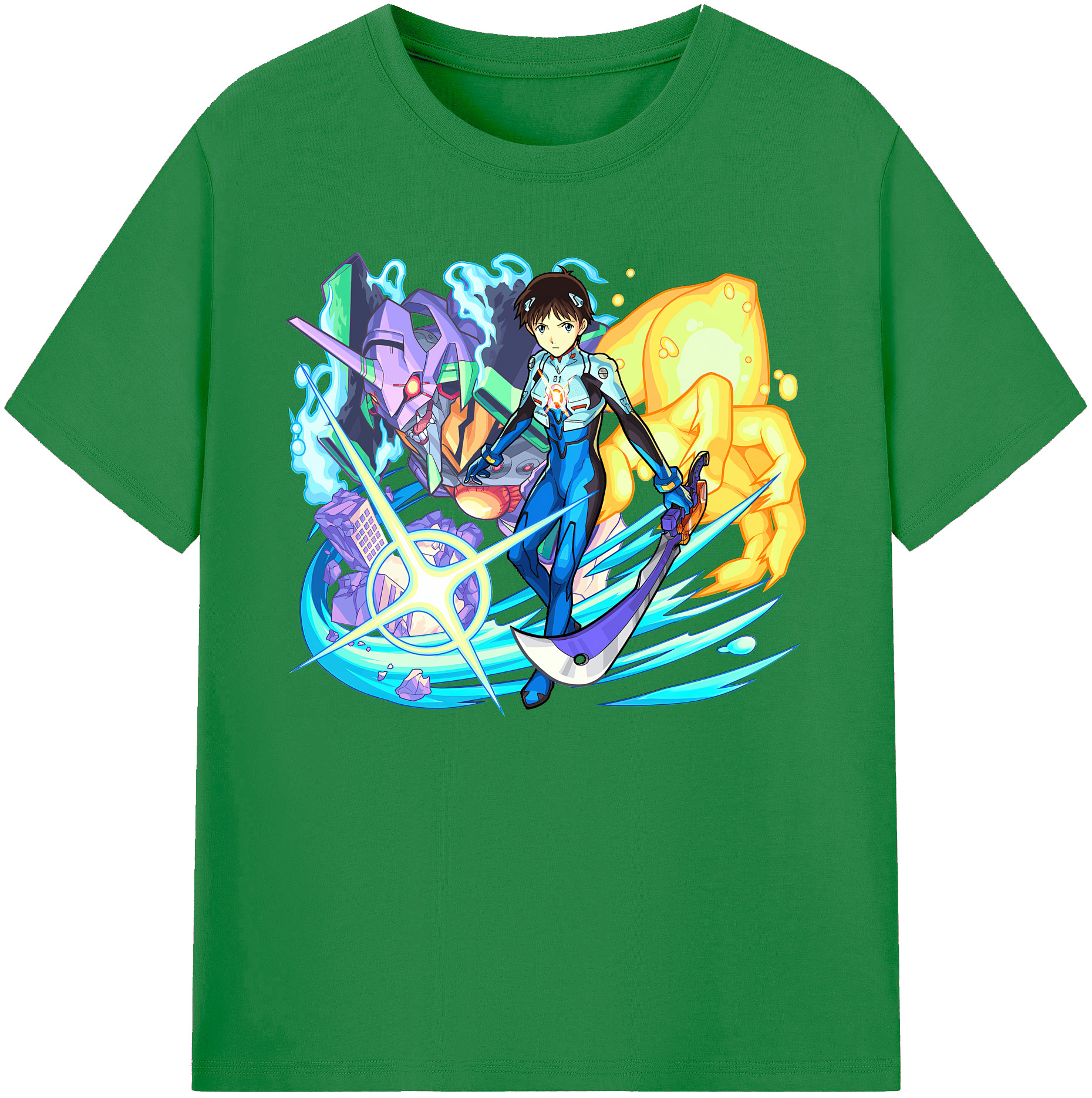 （画像用） EVA 新世紀エヴァンゲリオン 綿100％ メンズ半袖Tシャツ｜肌触りやわらか＆通気性