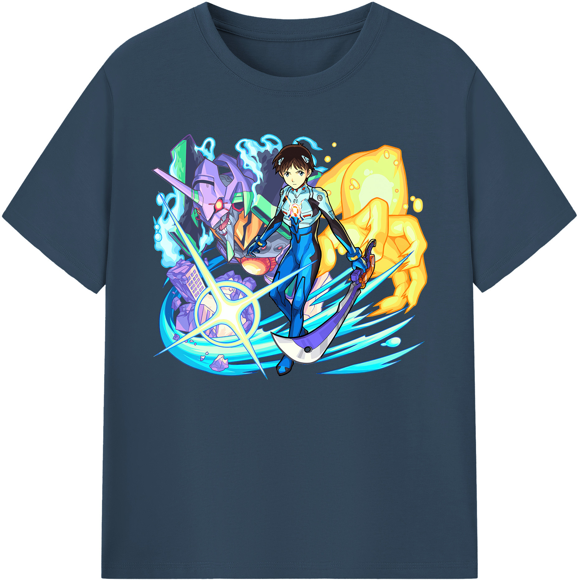 （画像用） EVA 新世紀エヴァンゲリオン 綿100％ メンズ半袖Tシャツ｜肌触りやわらか＆通気性