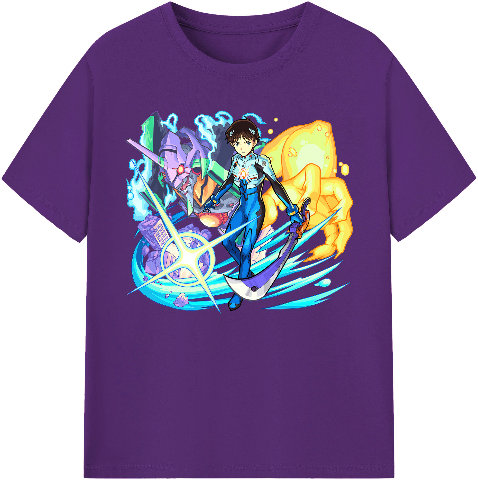 （画像用） EVA 新世紀エヴァンゲリオン 綿100％ メンズ半袖Tシャツ｜肌触りやわらか＆通気性