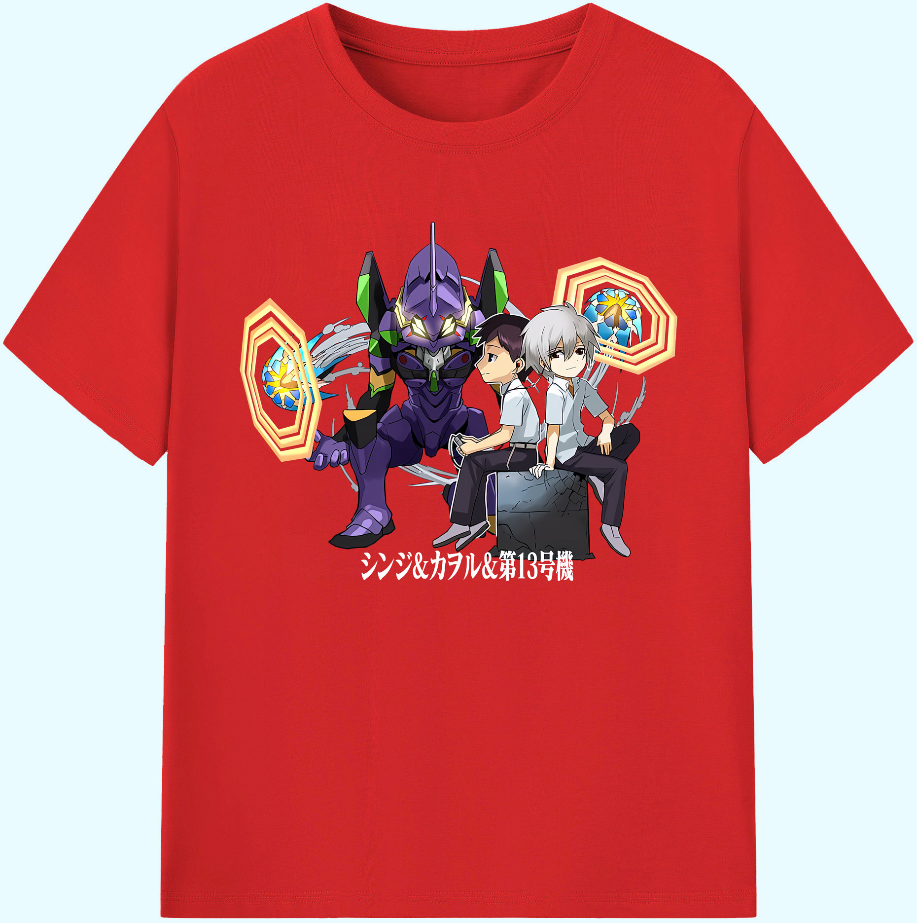 （画像用） EVA 新世紀エヴァンゲリオン 綿100％ メンズ半袖Tシャツ｜肌触りやわらか＆通気性