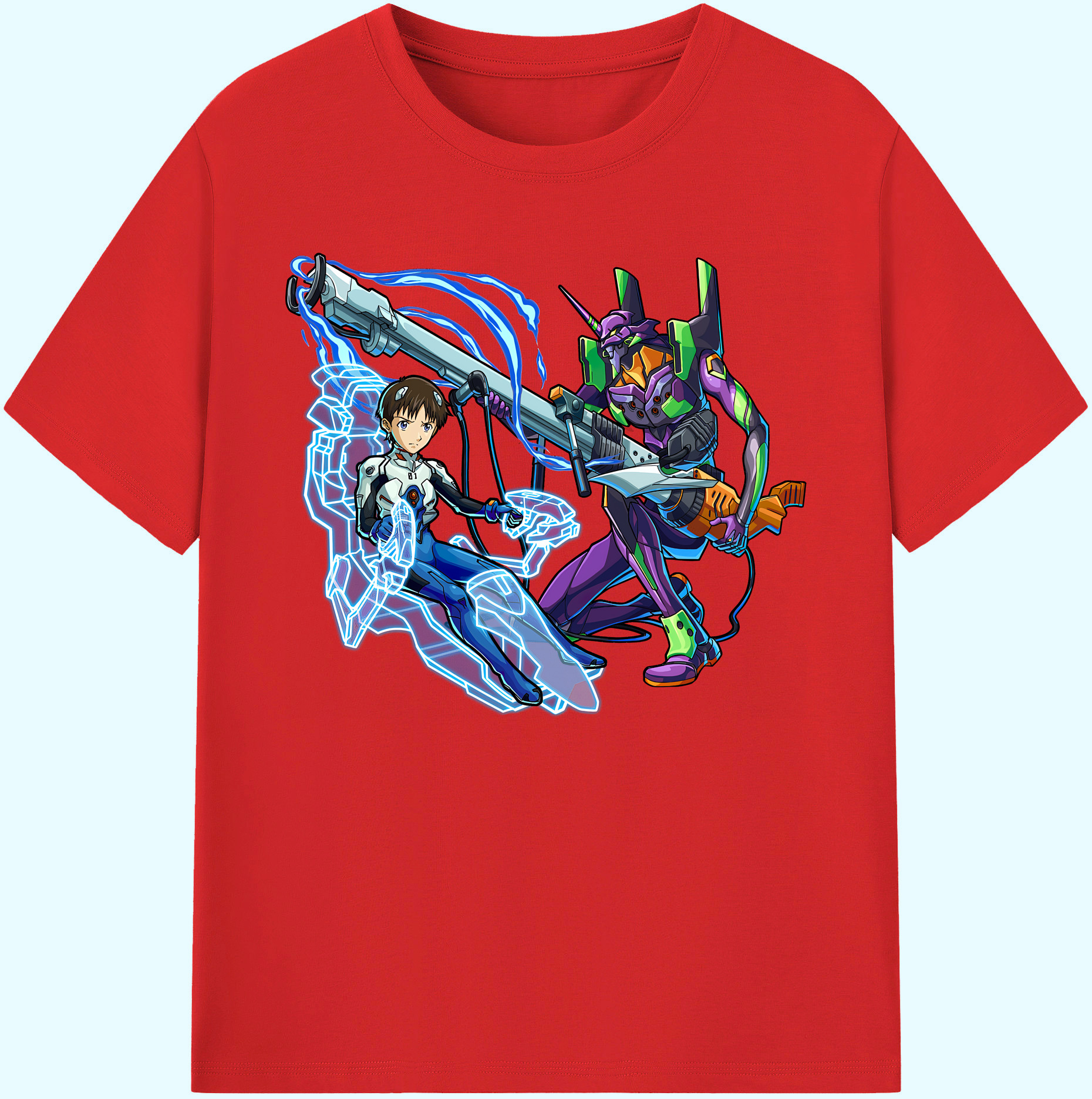 （画像用） EVA 新世紀エヴァンゲリオン 綿100％ メンズ半袖Tシャツ｜肌触りやわらか＆通気性