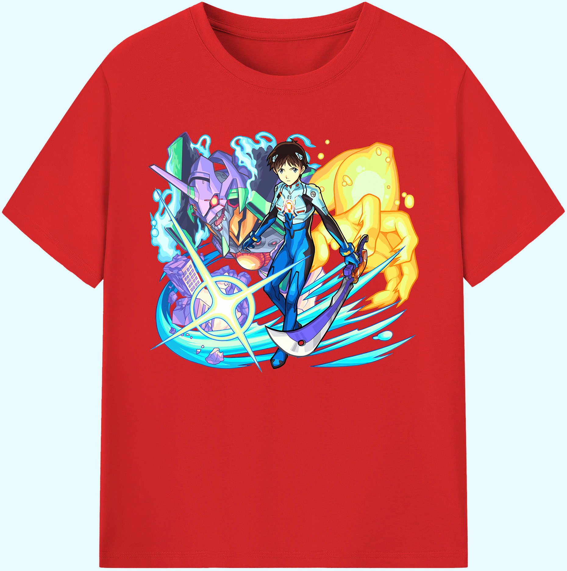 （画像用） EVA 新世紀エヴァンゲリオン 綿100％ メンズ半袖Tシャツ｜肌触りやわらか＆通気性
