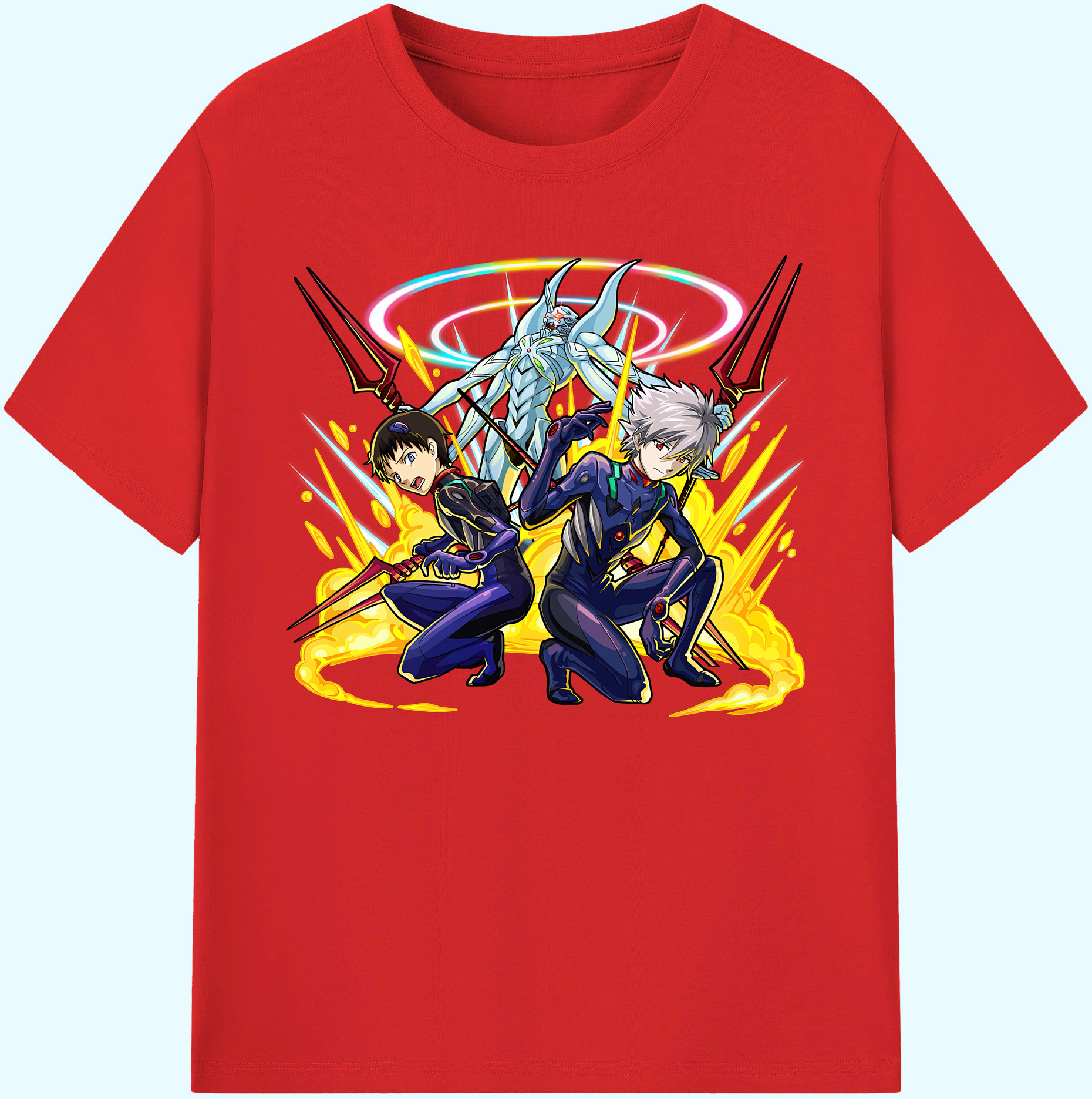 （画像用） EVA 新世紀エヴァンゲリオン 綿100％ メンズ半袖Tシャツ｜肌触りやわらか＆通気性