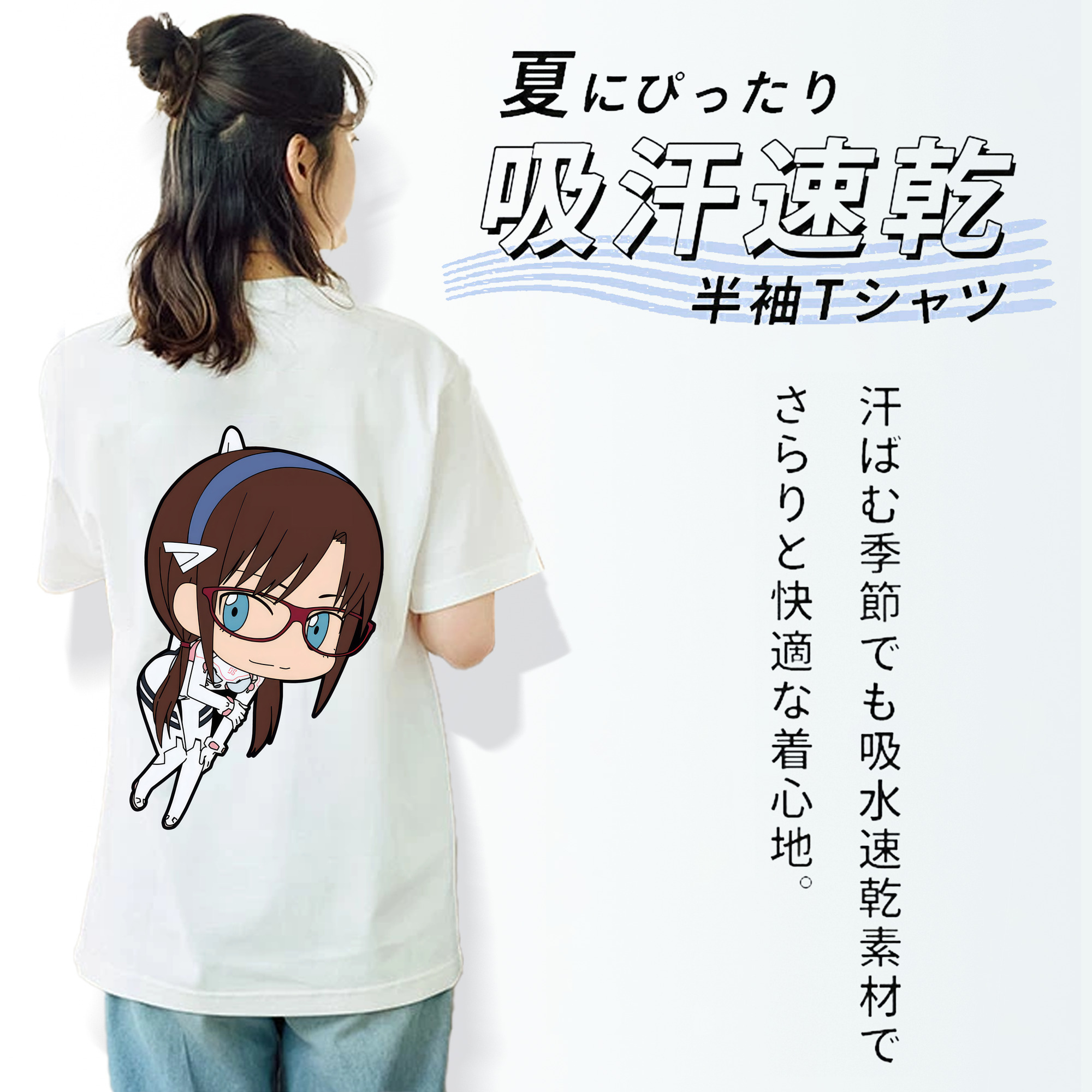 EVA 新世紀エヴァンゲリオン レディース半袖Tシャツ(バックプリント)