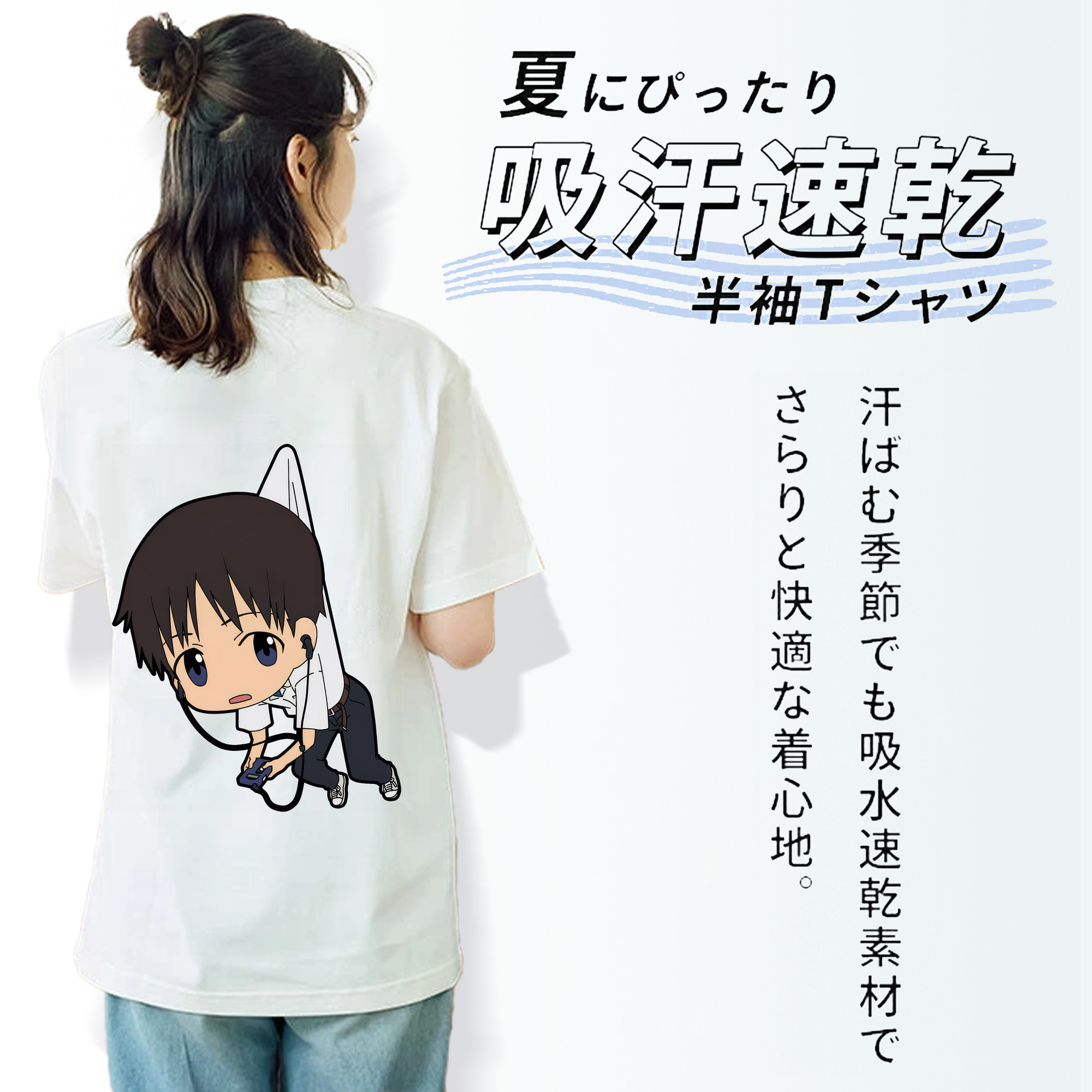 EVA 新世紀エヴァンゲリオン レディース半袖Tシャツ(バックプリント)