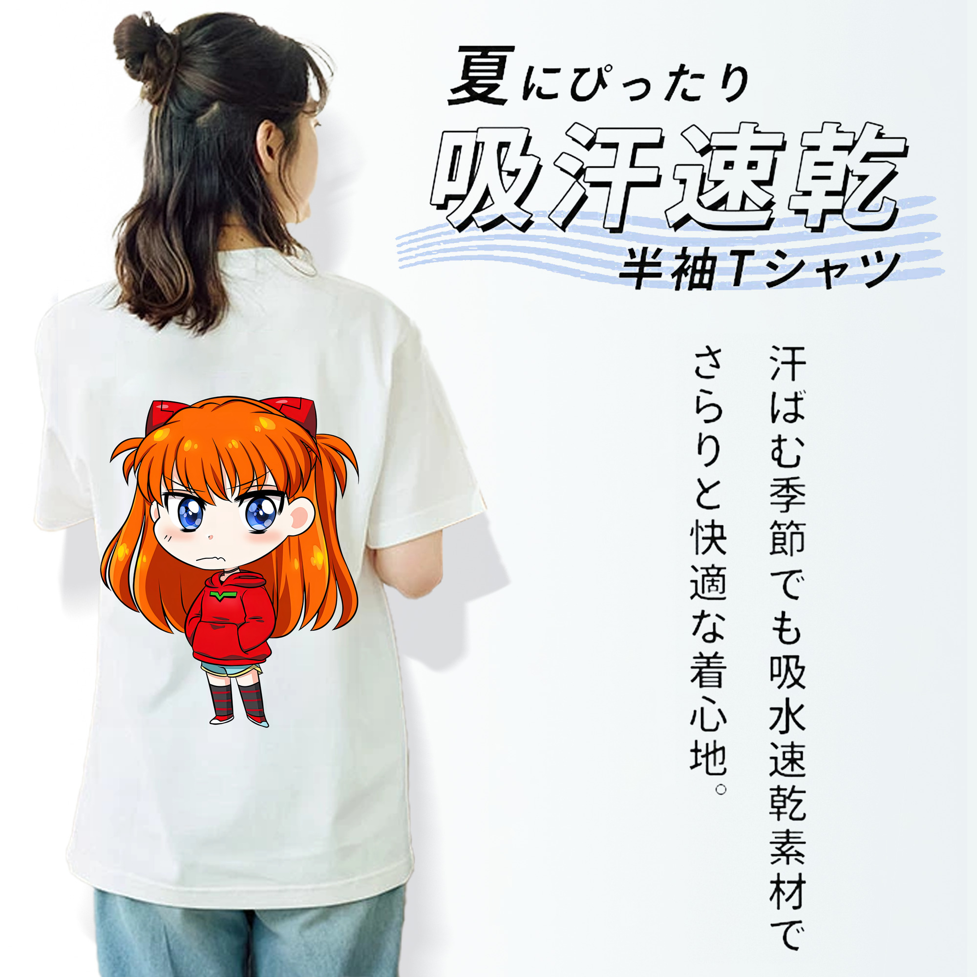 EVA 新世紀エヴァンゲリオン レディース半袖Tシャツ(バックプリント)
