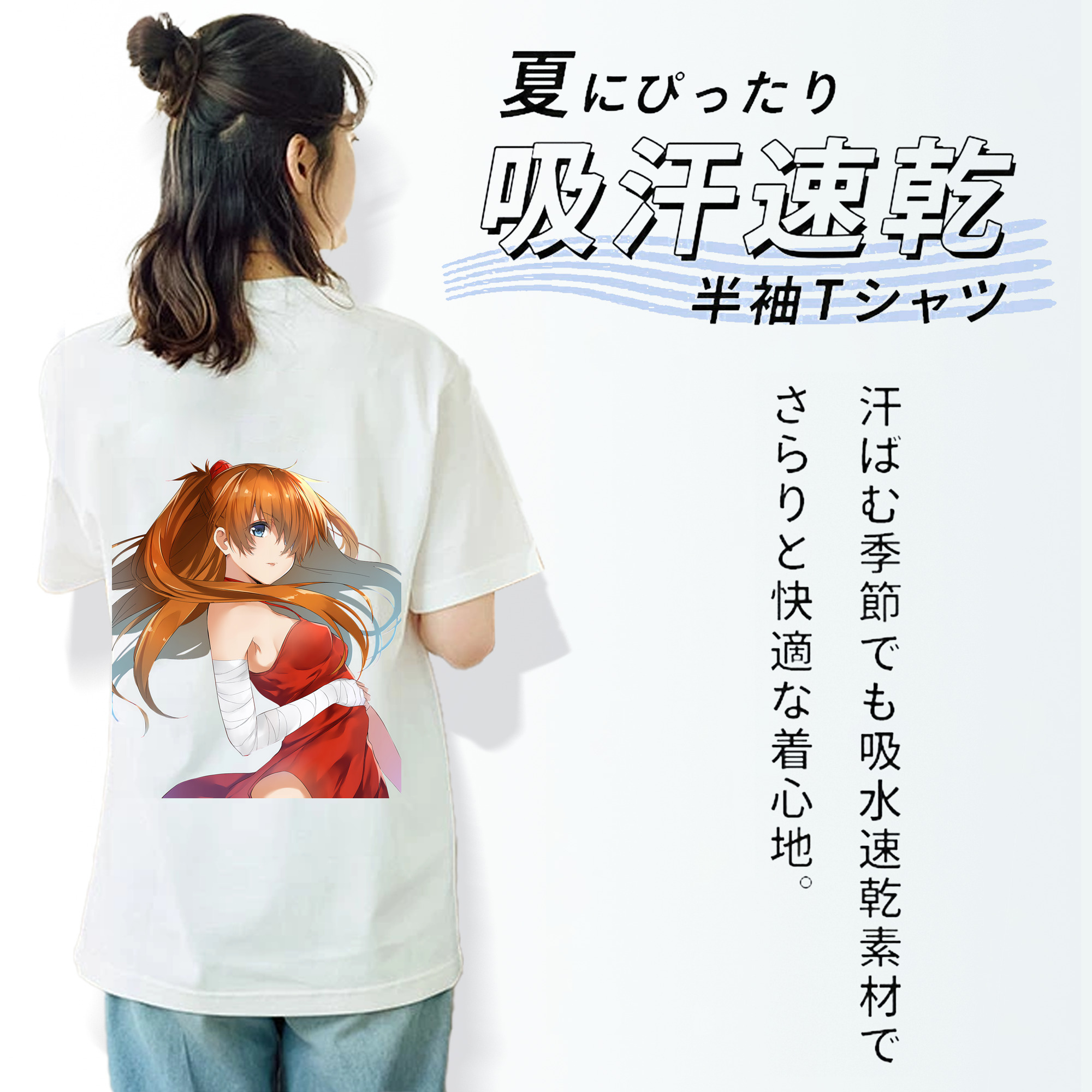 EVA 新世紀エヴァンゲリオン レディース半袖Tシャツ(バックプリント)