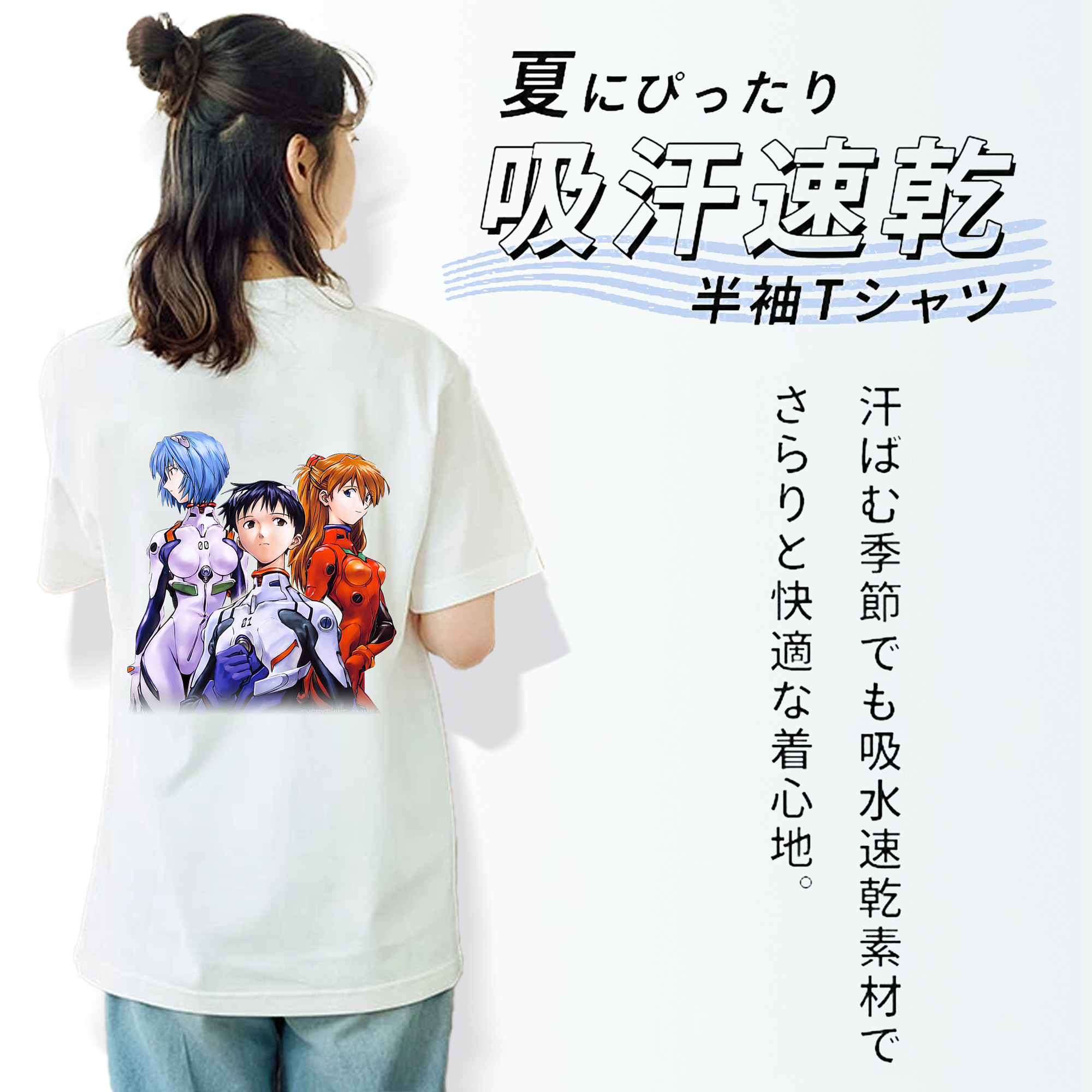 EVA 新世紀エヴァンゲリオン レディース半袖Tシャツ(バックプリント)