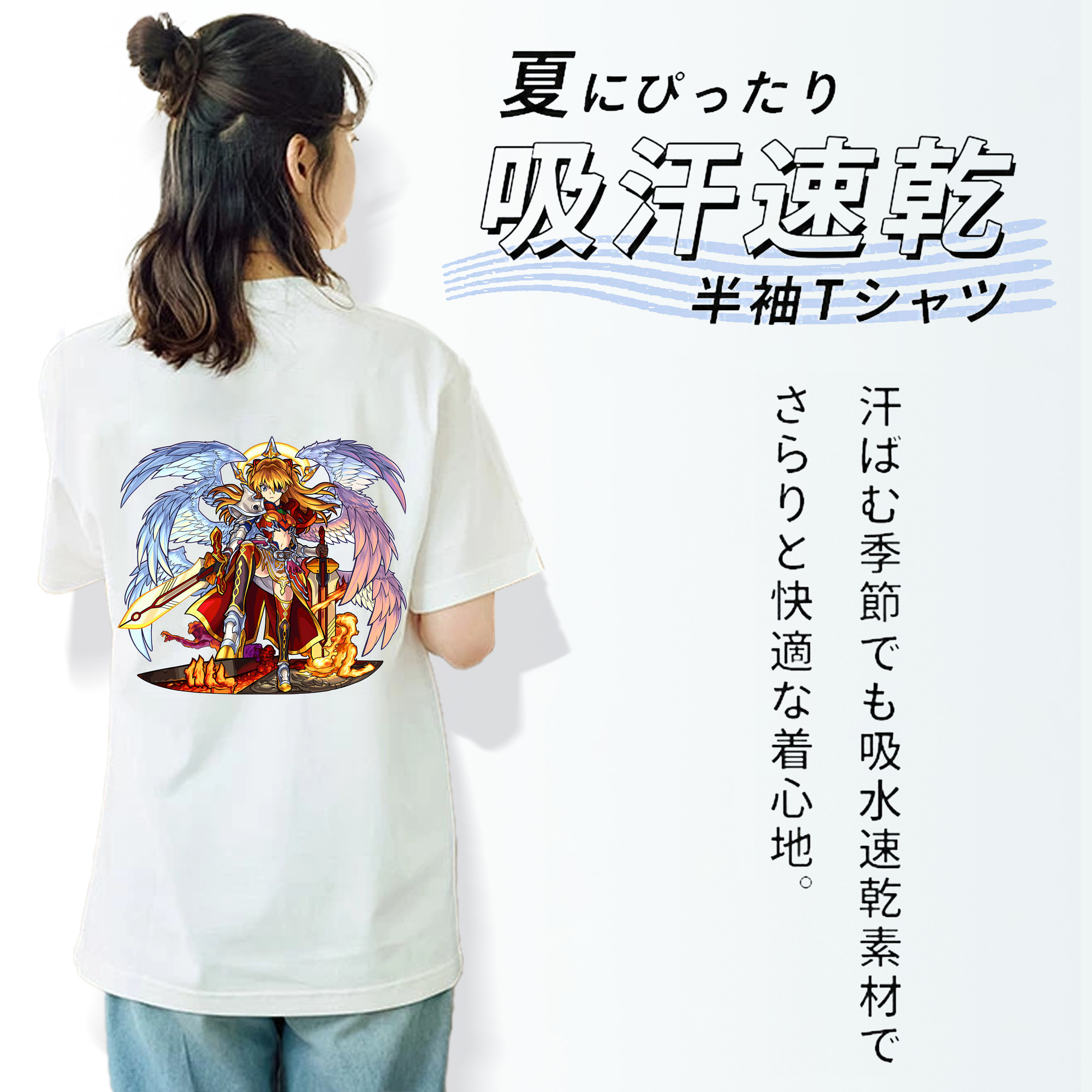 EVA 新世紀エヴァンゲリオン レディース半袖Tシャツ(バックプリント)