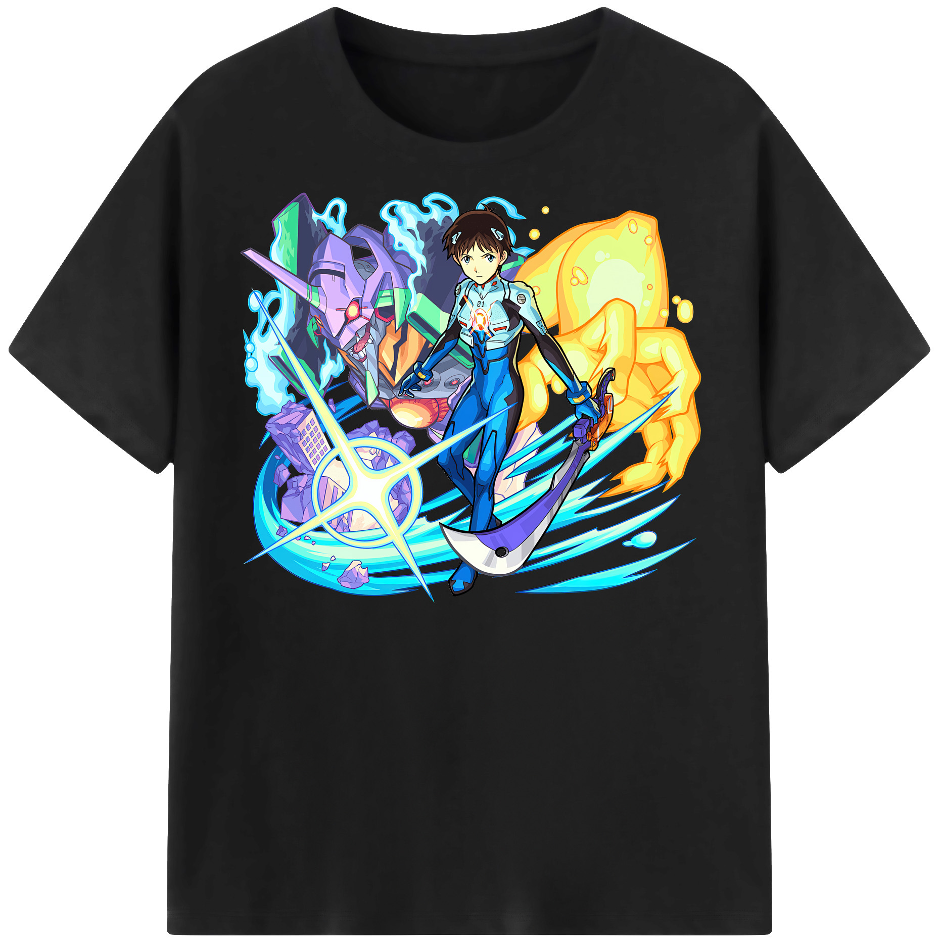 （画像用） EVA 新世紀エヴァンゲリオン レディースカジュアルプリントTシャツ（綿100％）